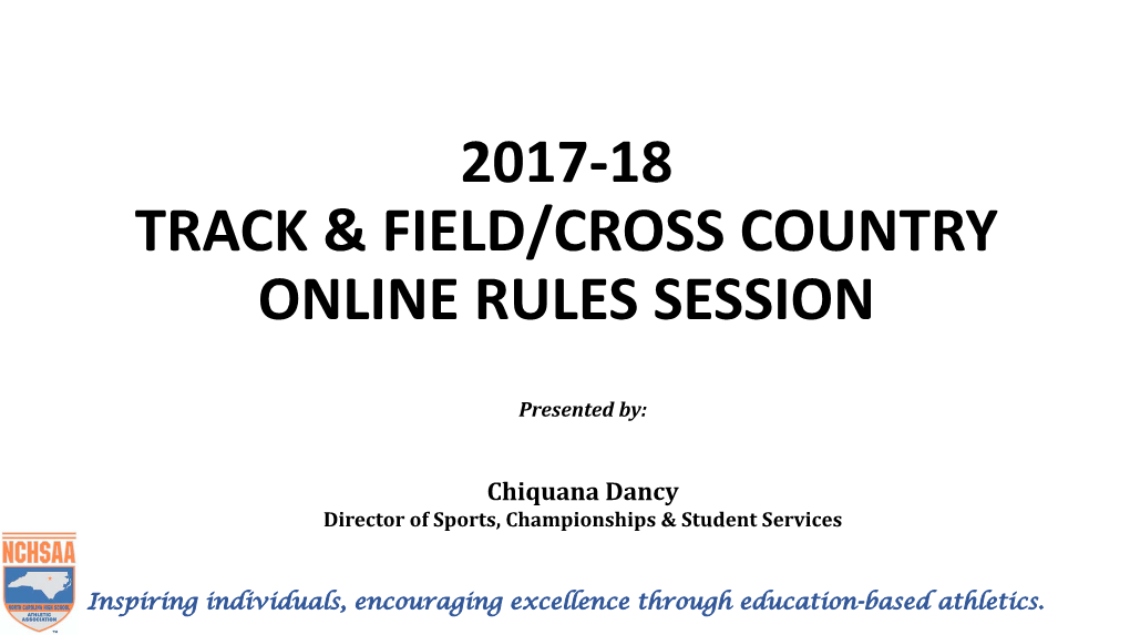 2017-18 Track & Field/Cross Country Online Rules