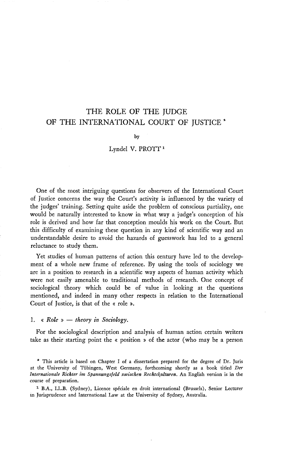The Role of the Judge of the International Court of Justice *