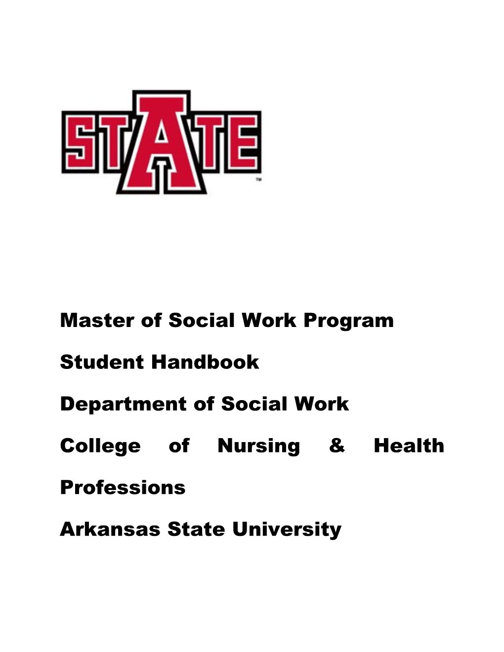 Master of Social Work Program