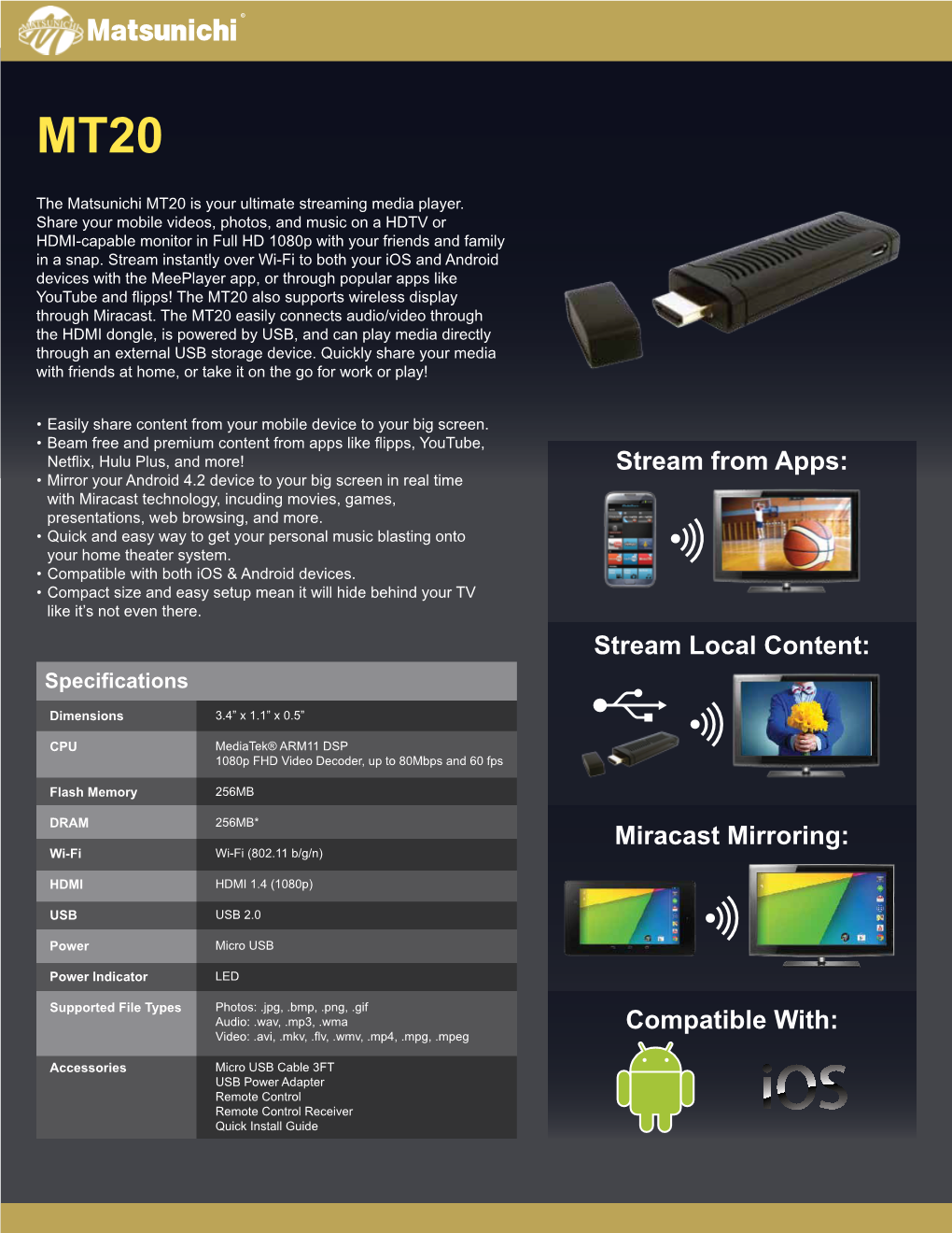 Miracast Mirroring: Compatible With