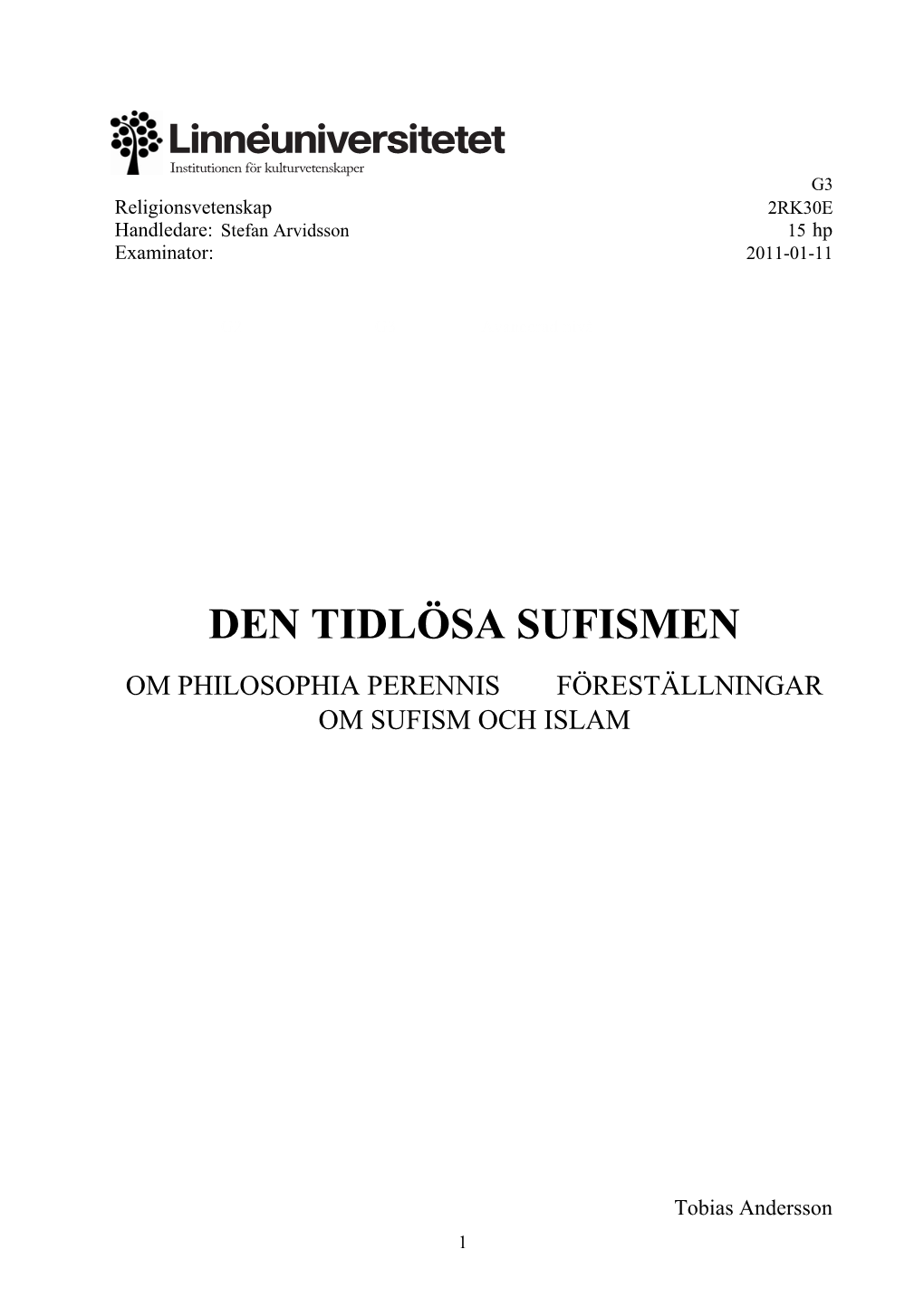 4. Sufism Och Islam Enligt Philosophia Perennis