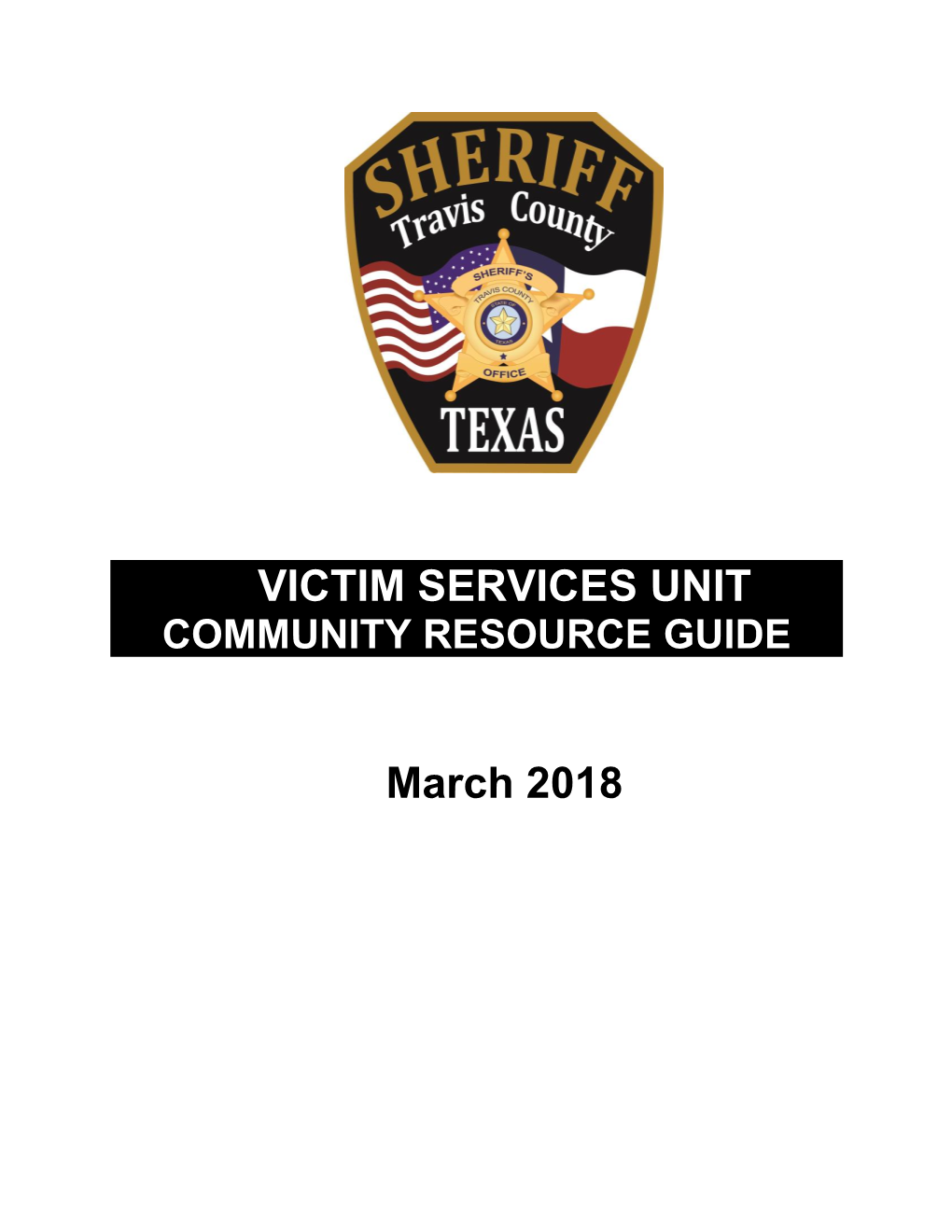 VICTIM SERVICES UNIT March 2018