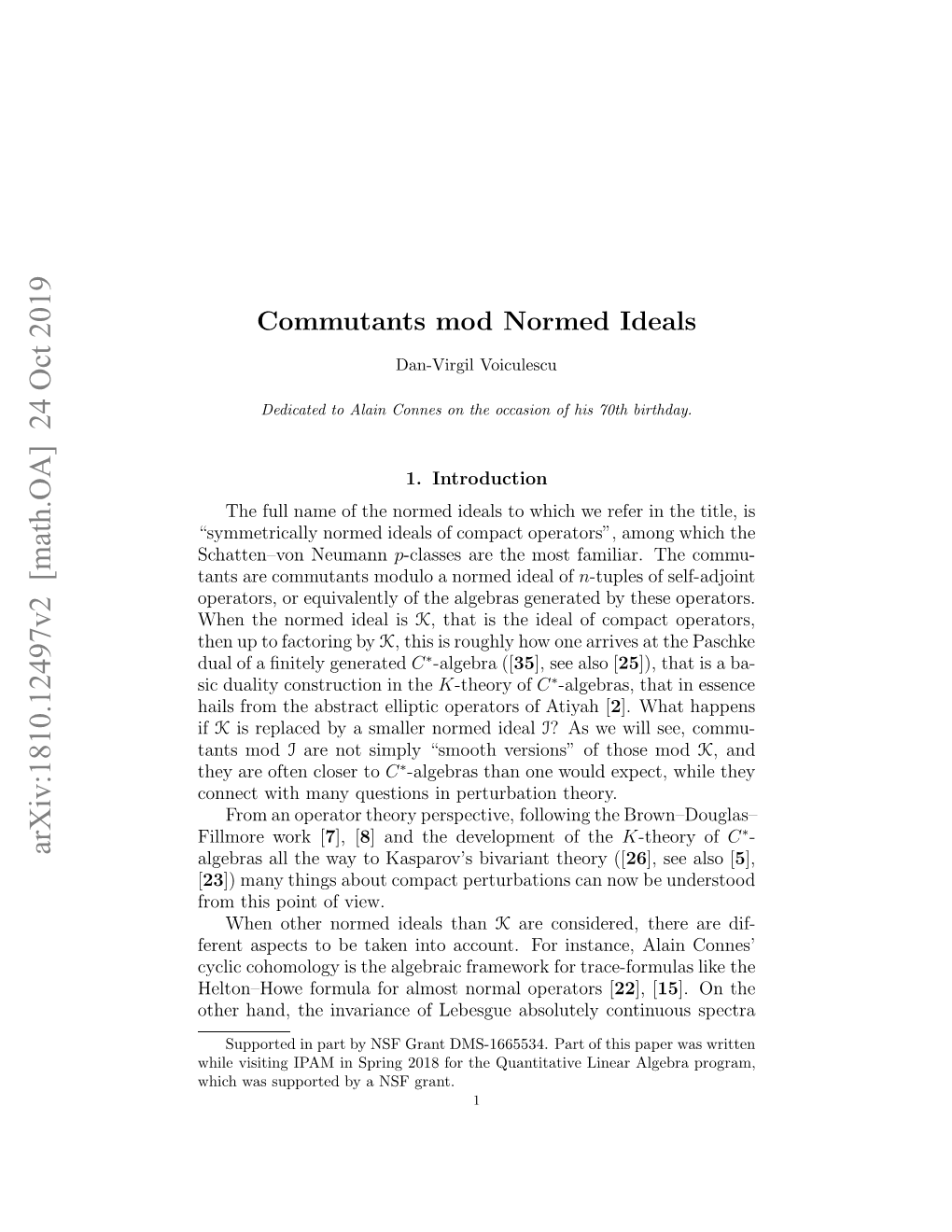 Commutants Mod Normed Ideals 3