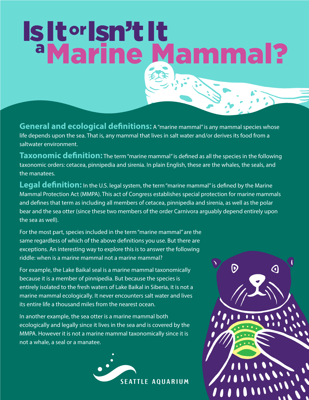 Marine Mammal Cheat Sheet