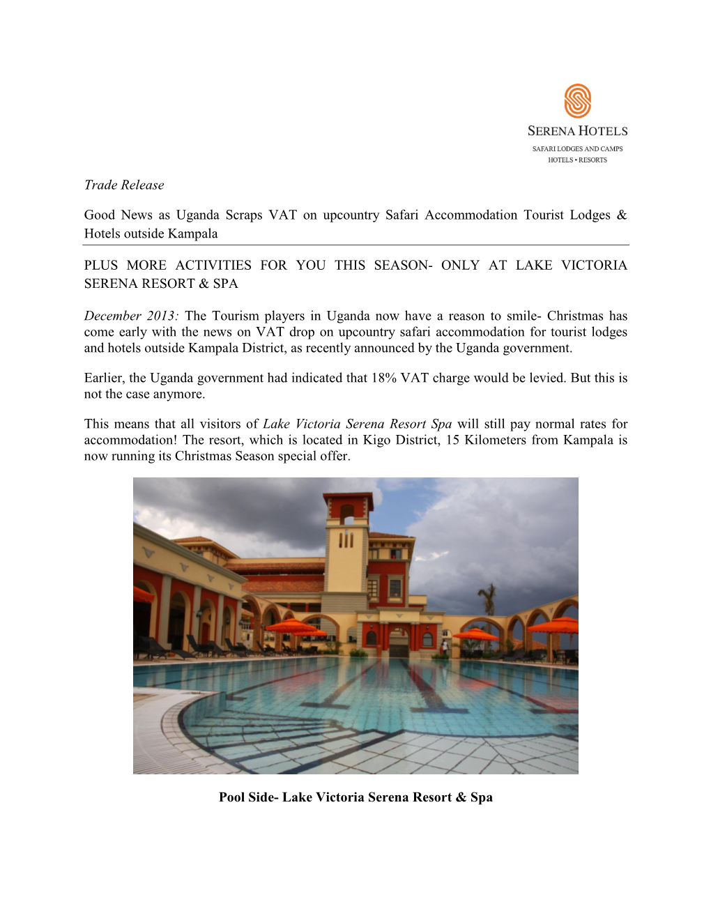 Lake Victoria Serena Resort & Spa