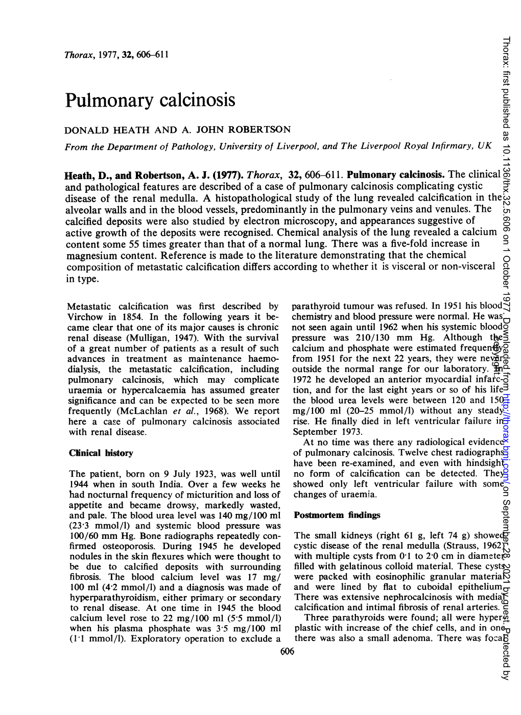 Pulmonary Calcinosis