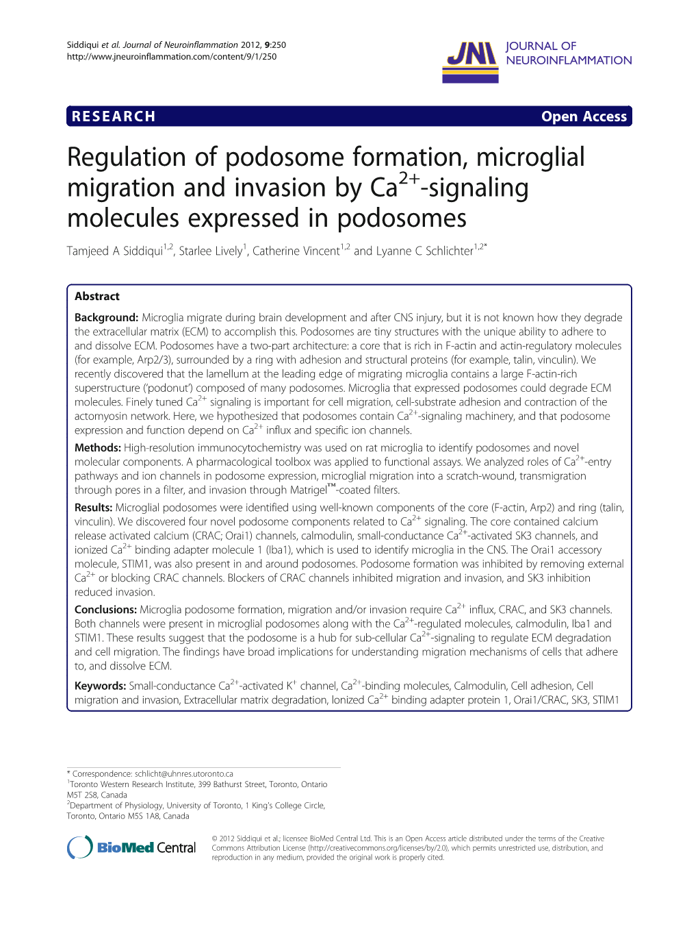 Regulation of Podosome Formation, Microglial Migration