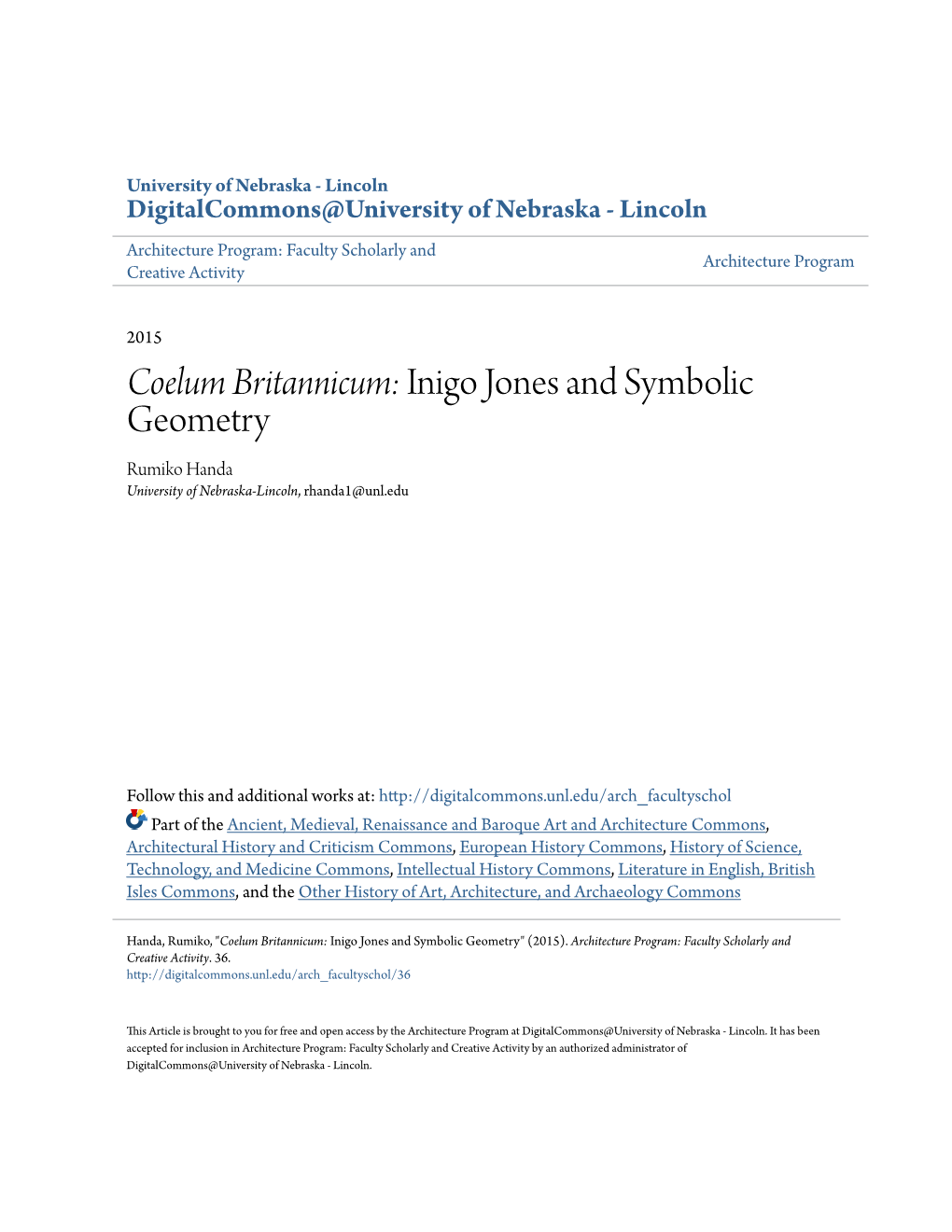 <I>Coelum Britannicum:</I> Inigo Jones and Symbolic Geometry