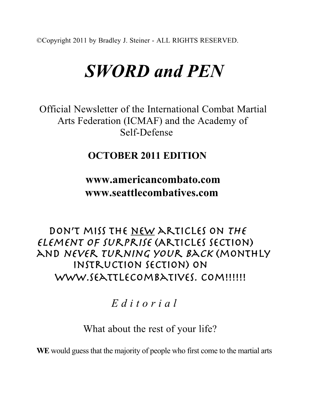 OCTOBER 2011 SWORD & PEN.Cwk