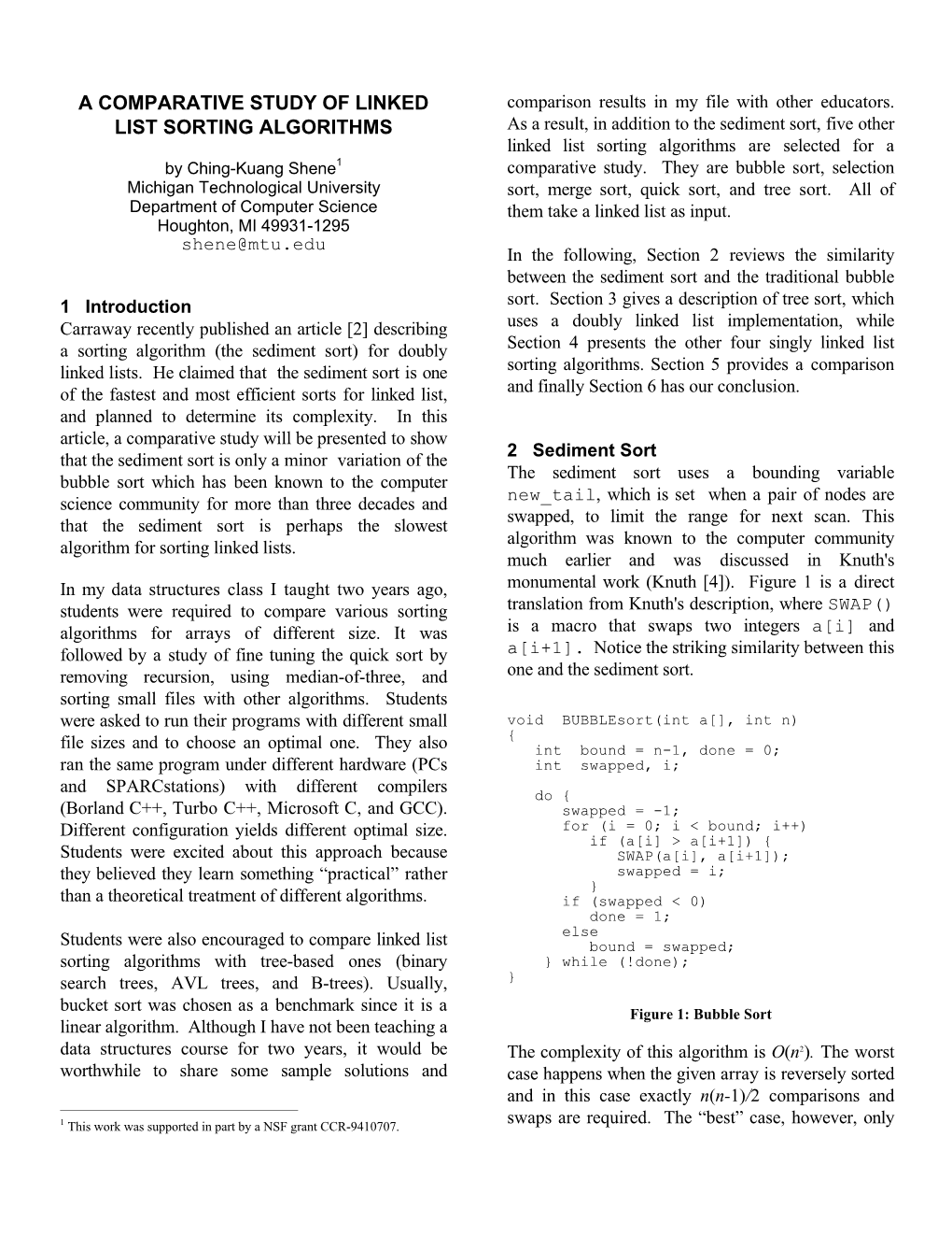 A Comparative Study of Linked List Sorting Algorithms