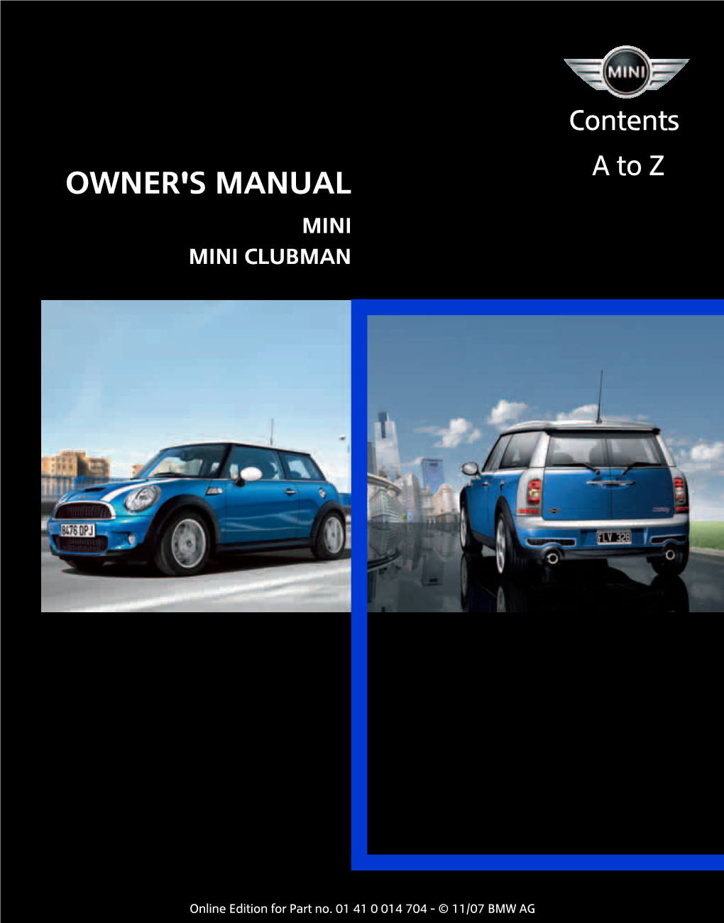 Owner's Manual MINI MINI CLUBMAN