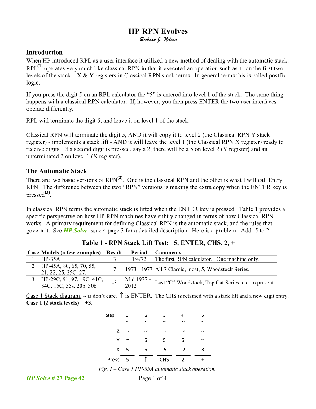 HP RPN Evolves Richard J