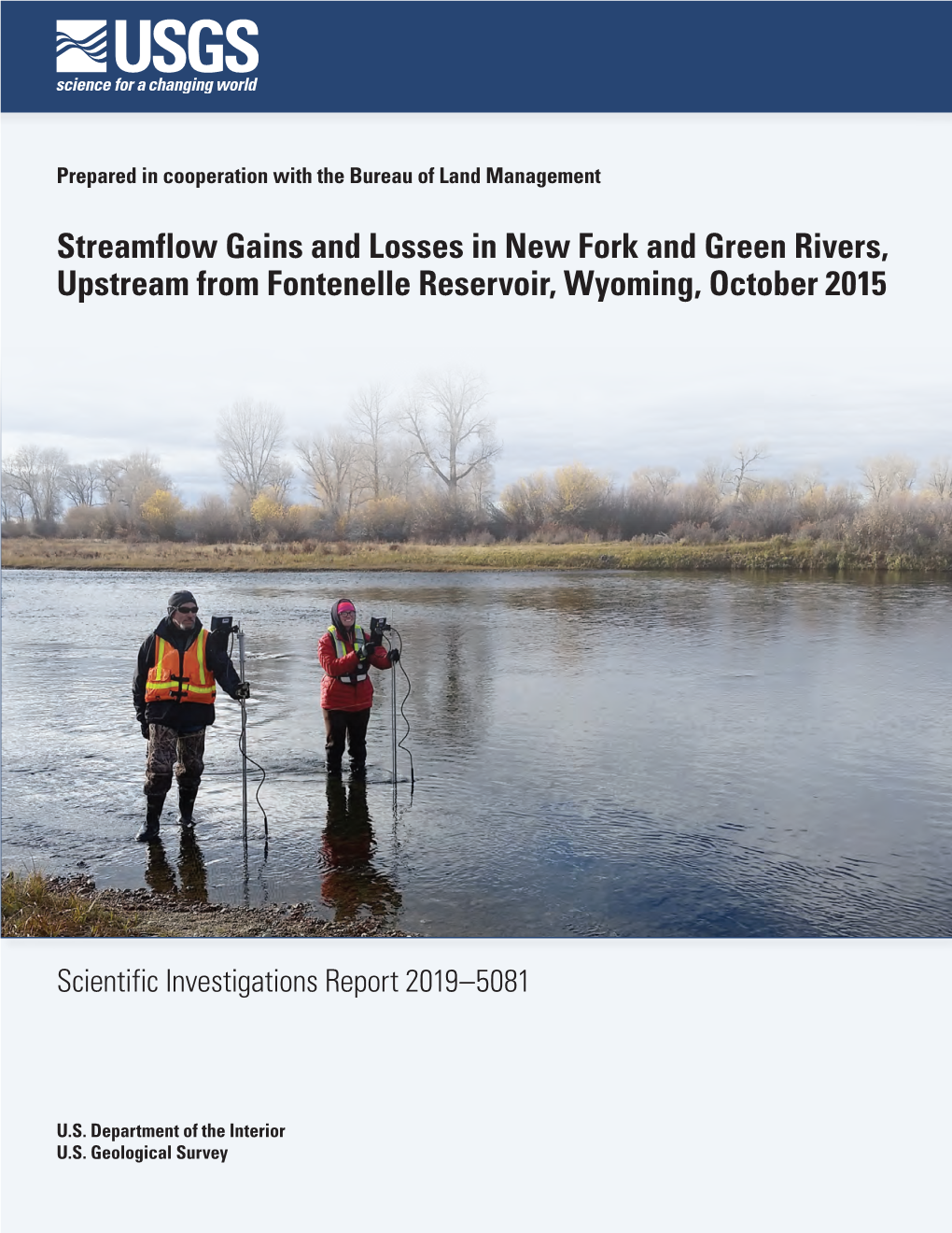 Streamflow Gains and Losses in New Fork and Green Rivers, Upstream from Fontenelle Reservoir, Wyoming, October 2015