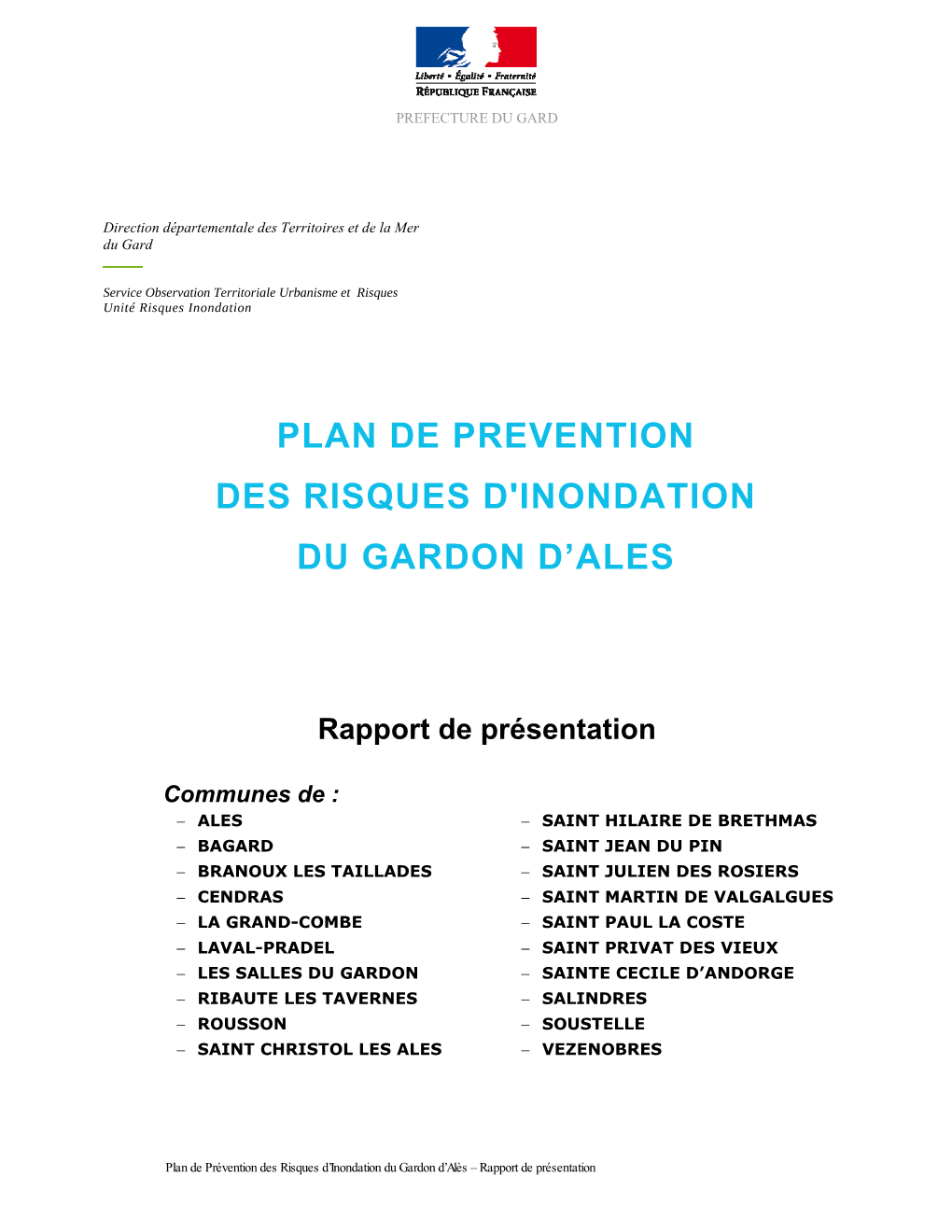 Plan De Prevention Des Risques D'inondation Du