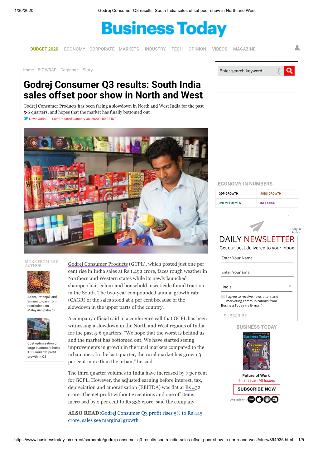 Godrej Consumer Q3 Results: South India Sales Offset Poor Show in North and West