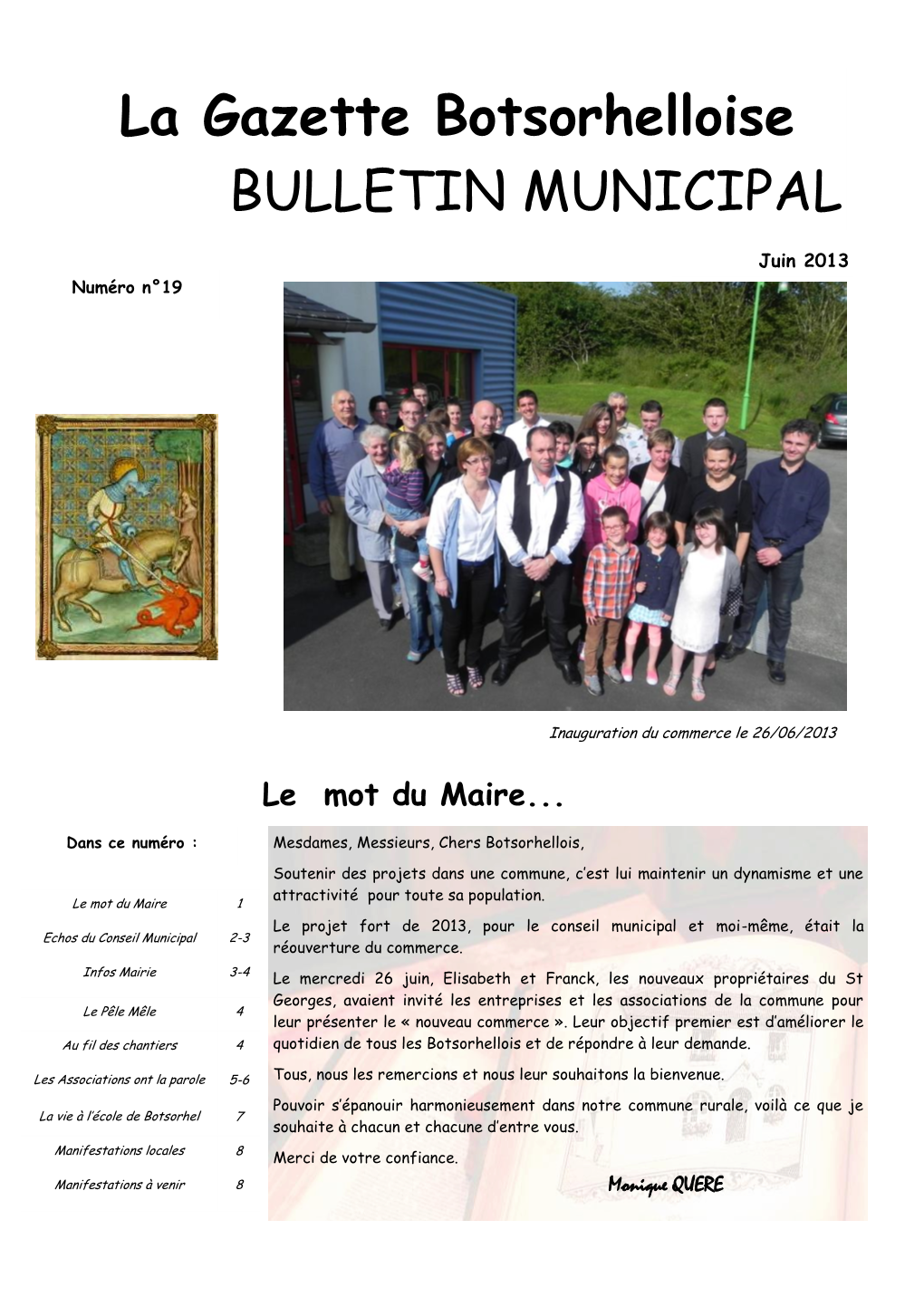 La Gazette Botsorhelloise BULLETIN MUNICIPAL