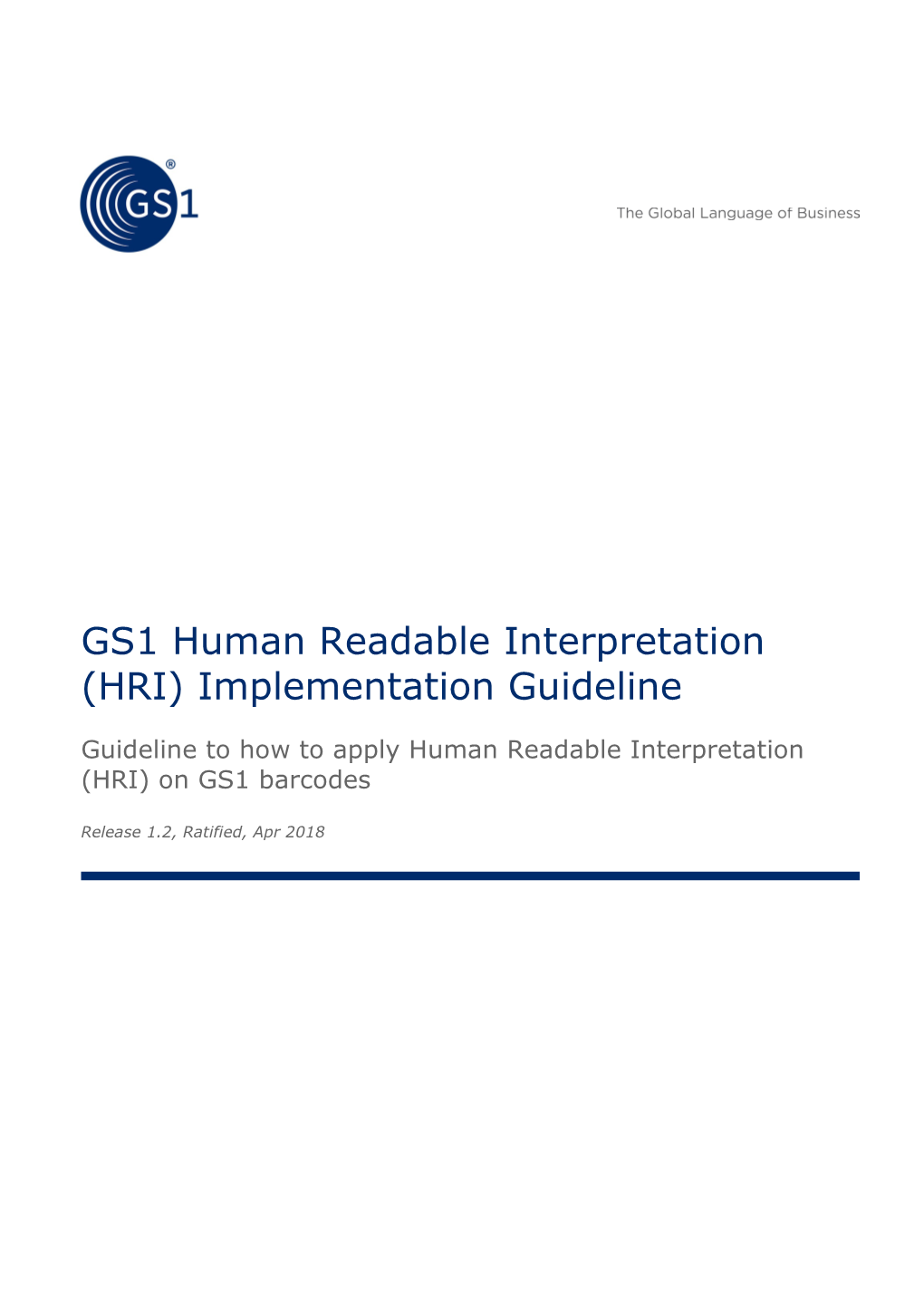 GS1 Human Readable Interpretation (HRI) Implementation Guideline