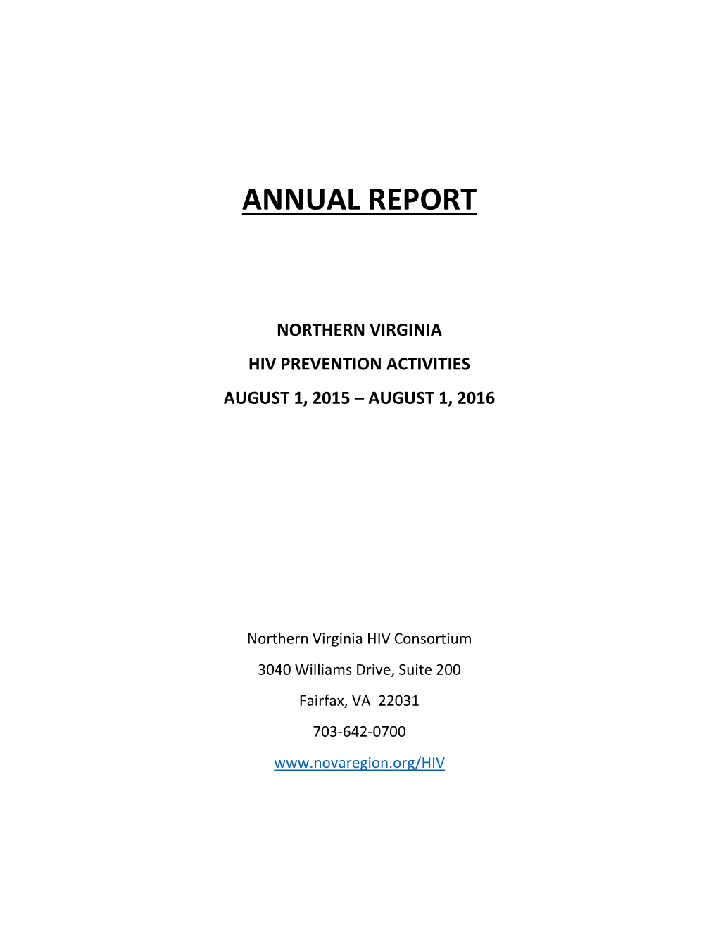 Prevention Activities Annual Report