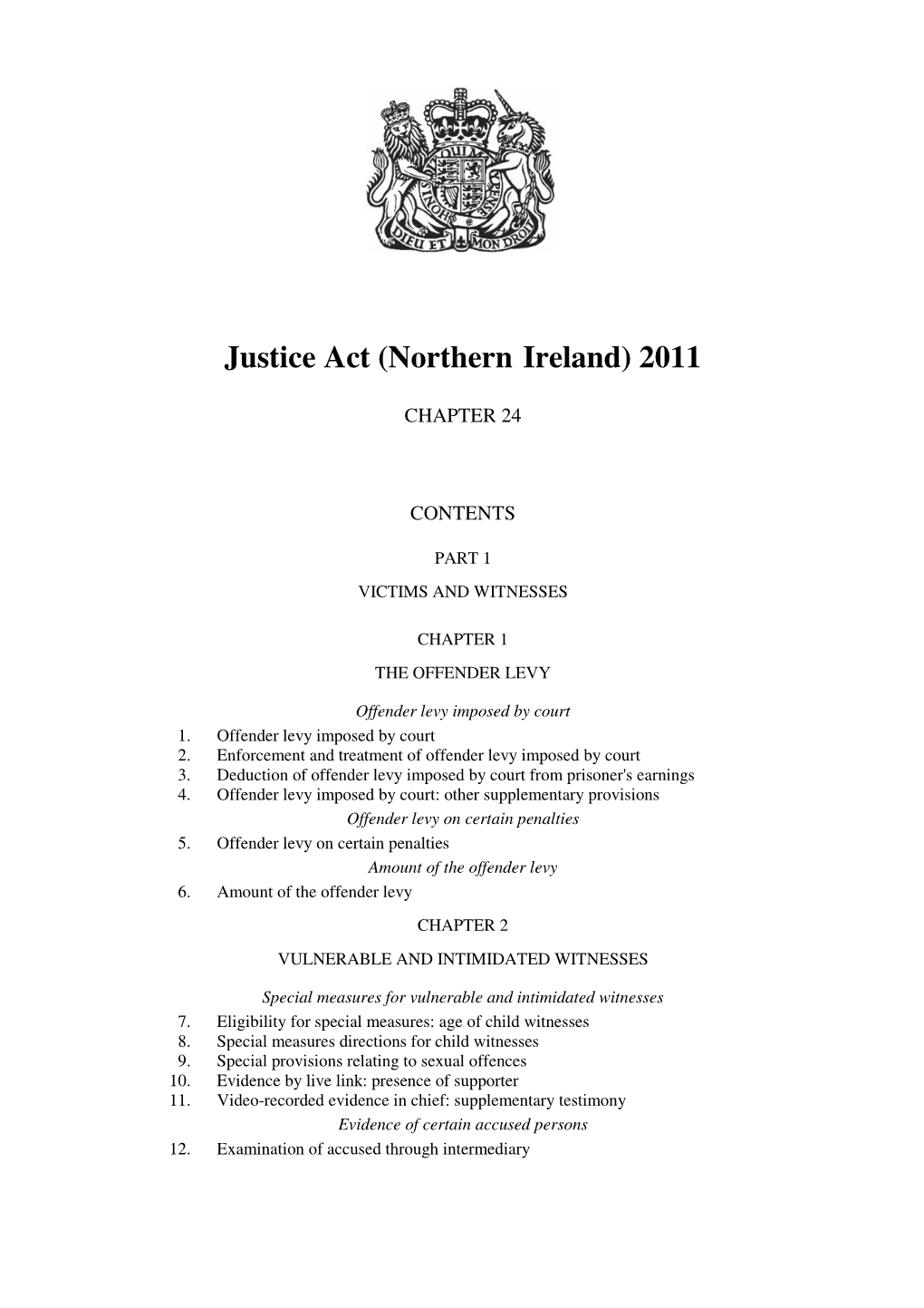 Justice Act (Northern-Ireland) 2011