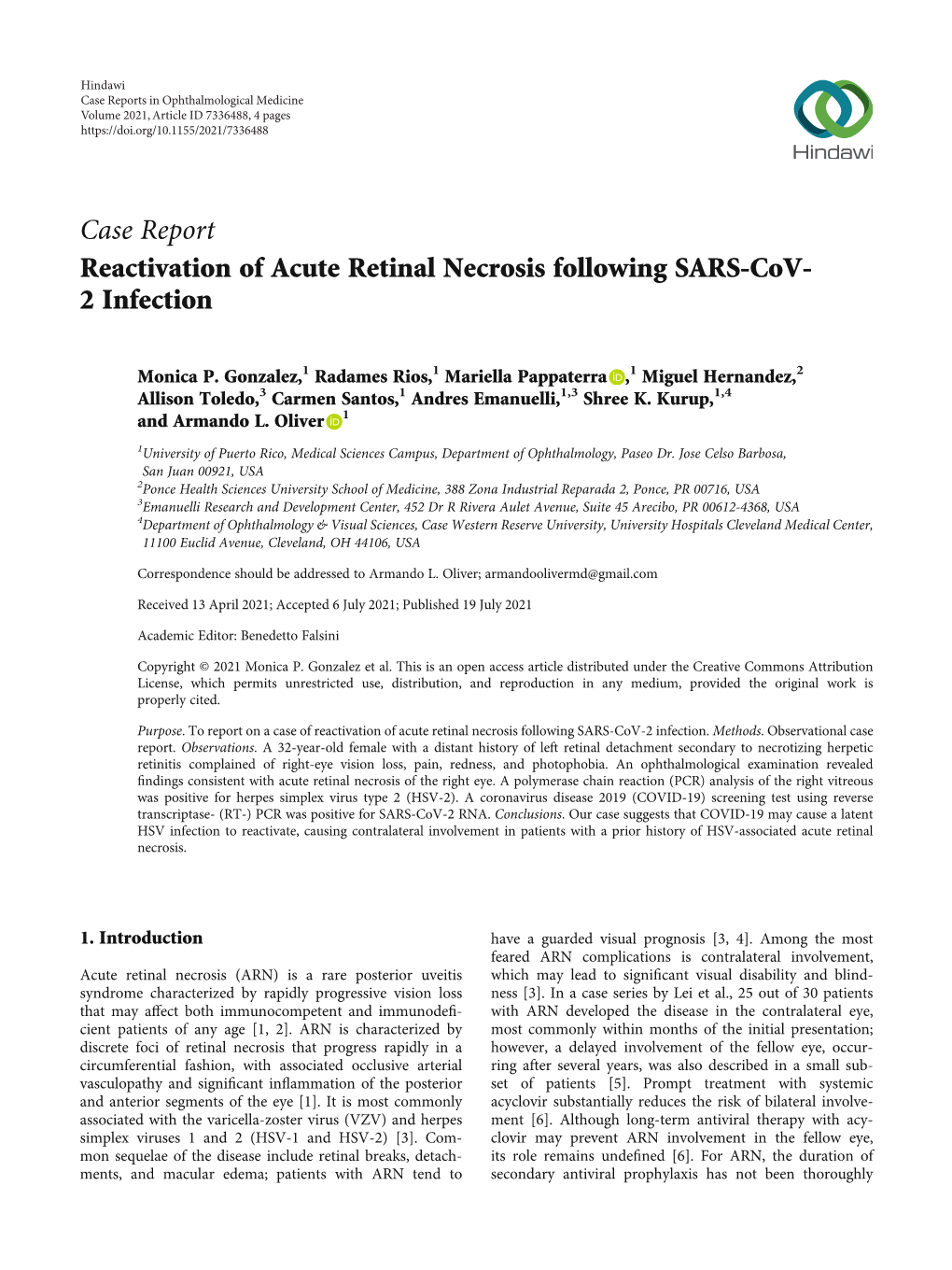 Reactivation of Acute Retinal Necrosis Following SARS-Cov-2 Infection