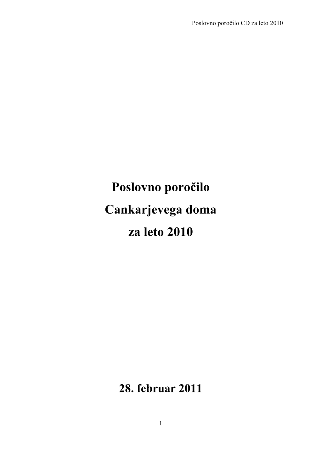 Poslovno Poročilo 2010