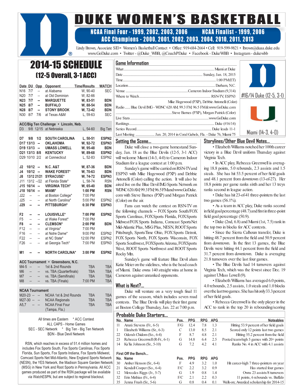 2014-15 WBB Game Notes