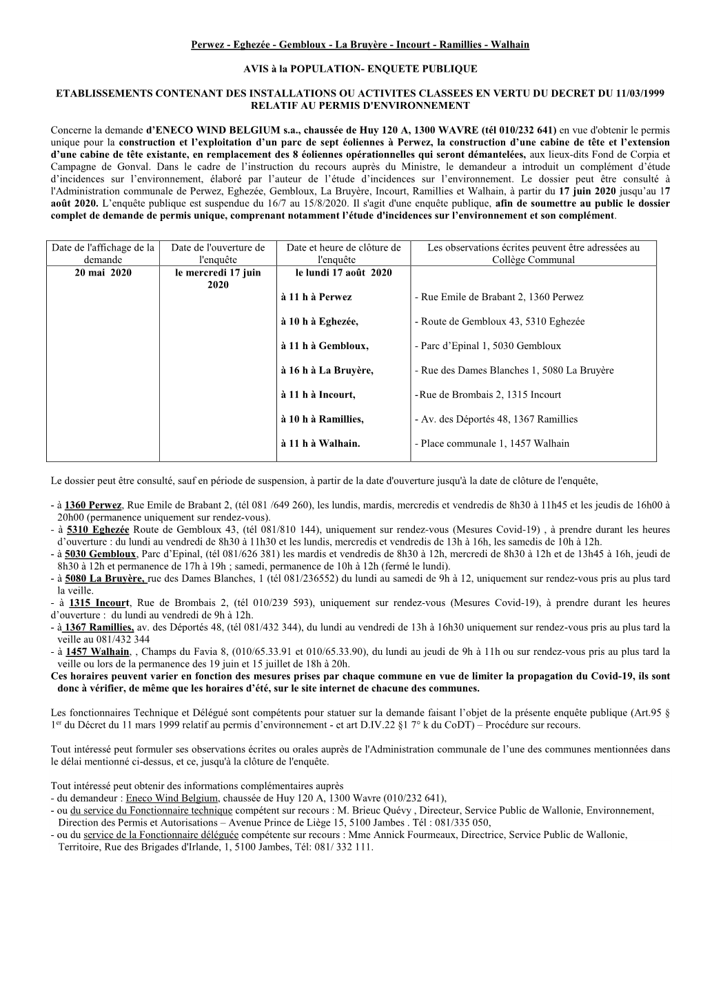 Eghezée - Gembloux - La Bruyère - Incourt - Ramillies - Walhain