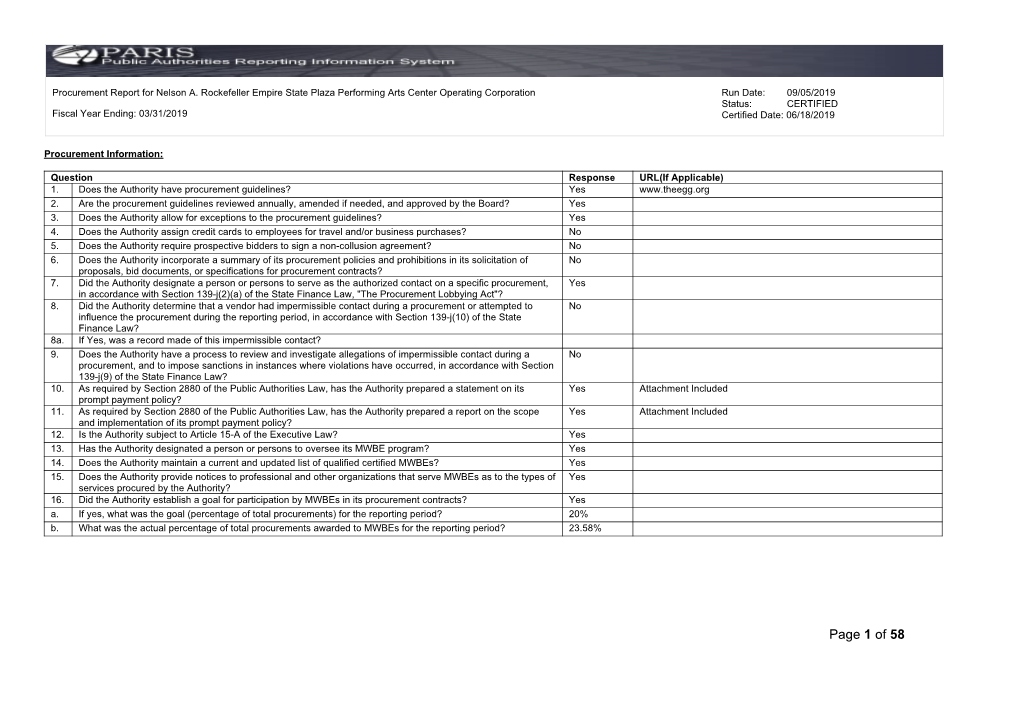 Page 1 of 58 Procurement Report for Nelson A