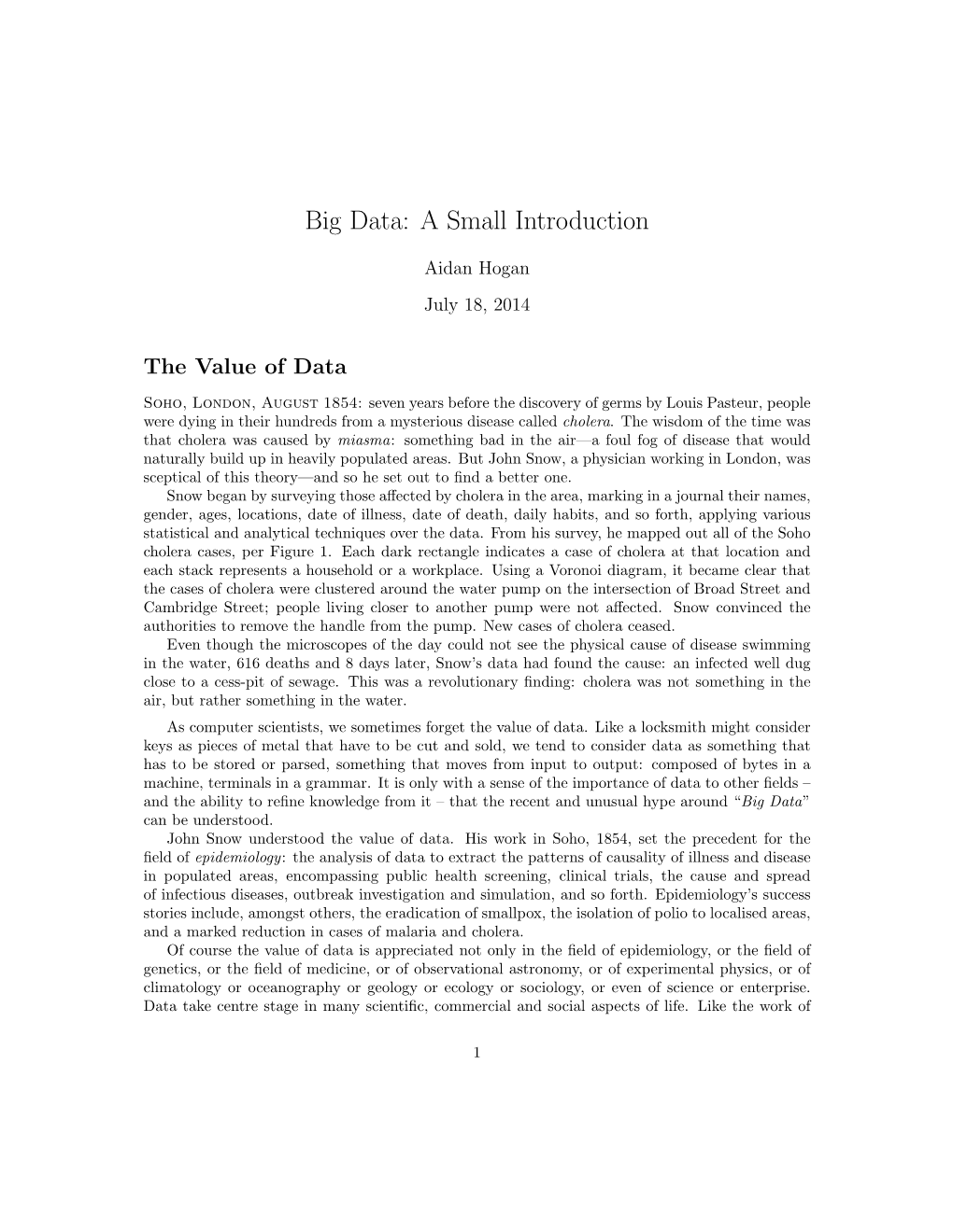 Big Data: a Small Introduction