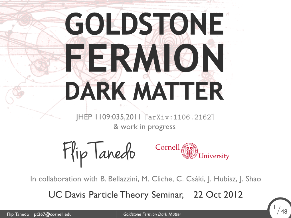 Goldstone Fermion Dark Matter 1/4848