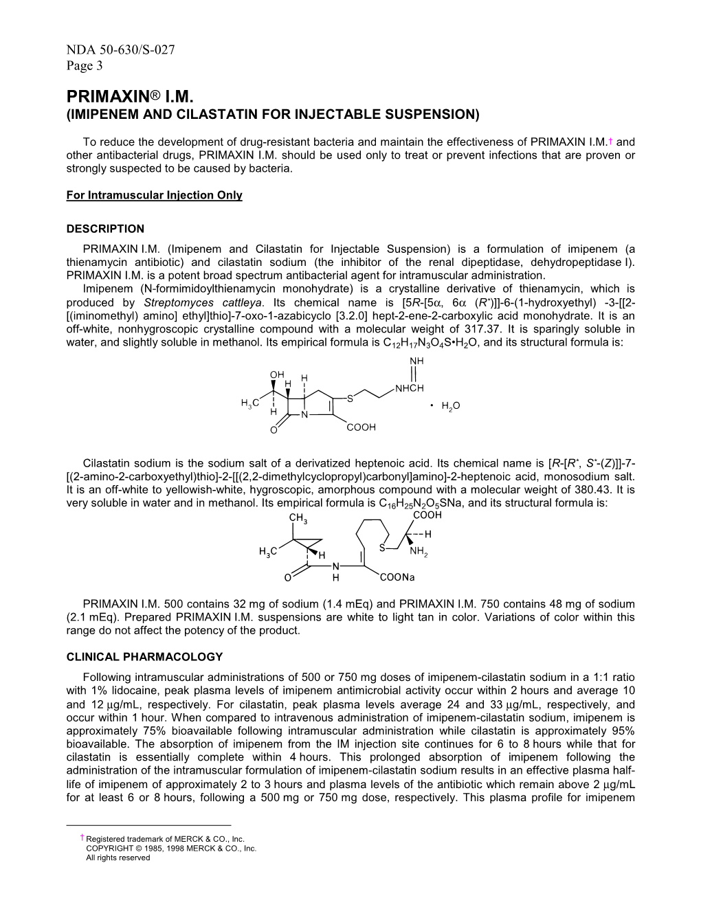 NDA 50-630/S-027 Page 3