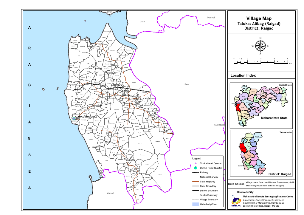 Village Map Uran Taluka: Alibag (Raigad) a District: Raigad Ranjankhar Davali