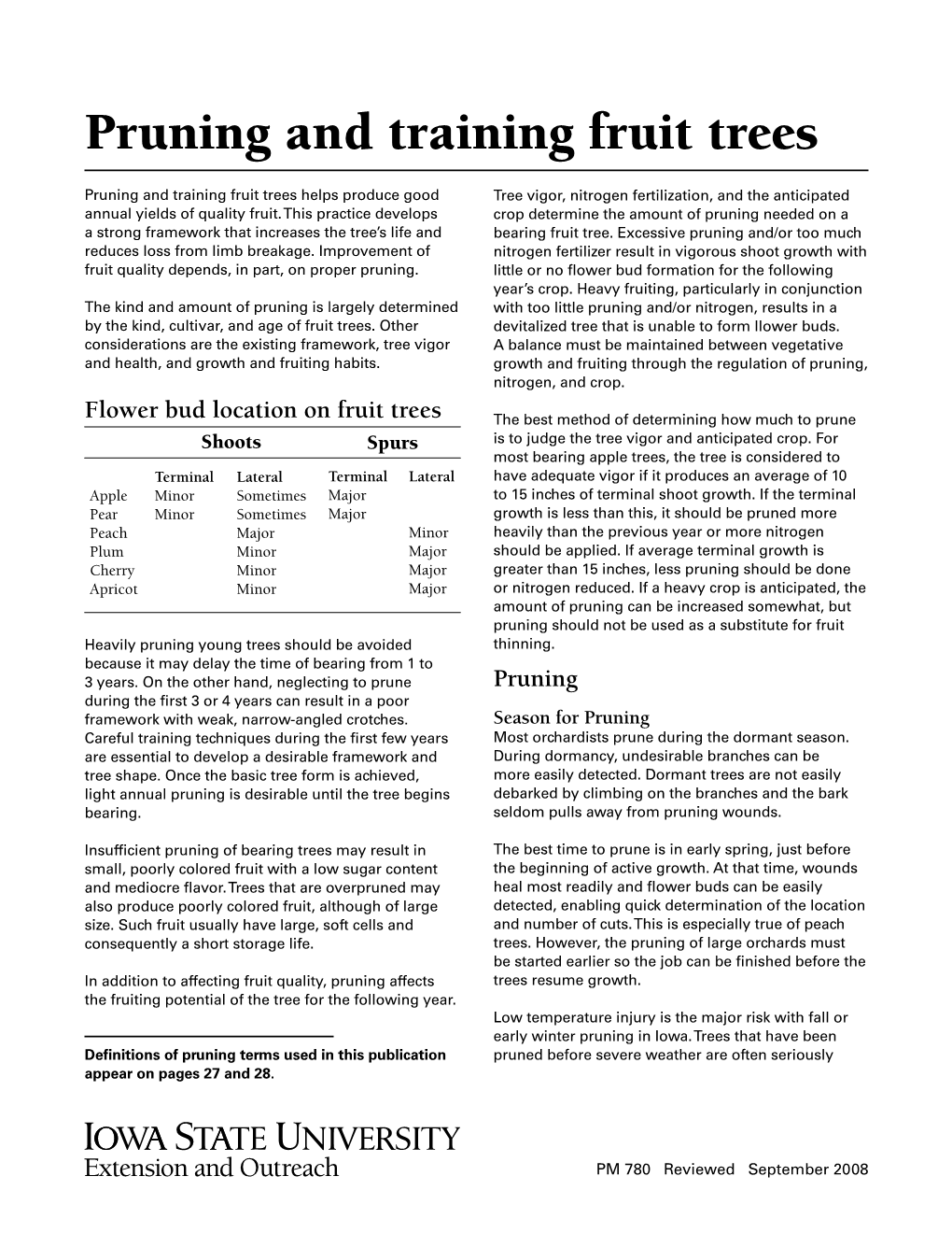 Pruning and Training Fruit Trees