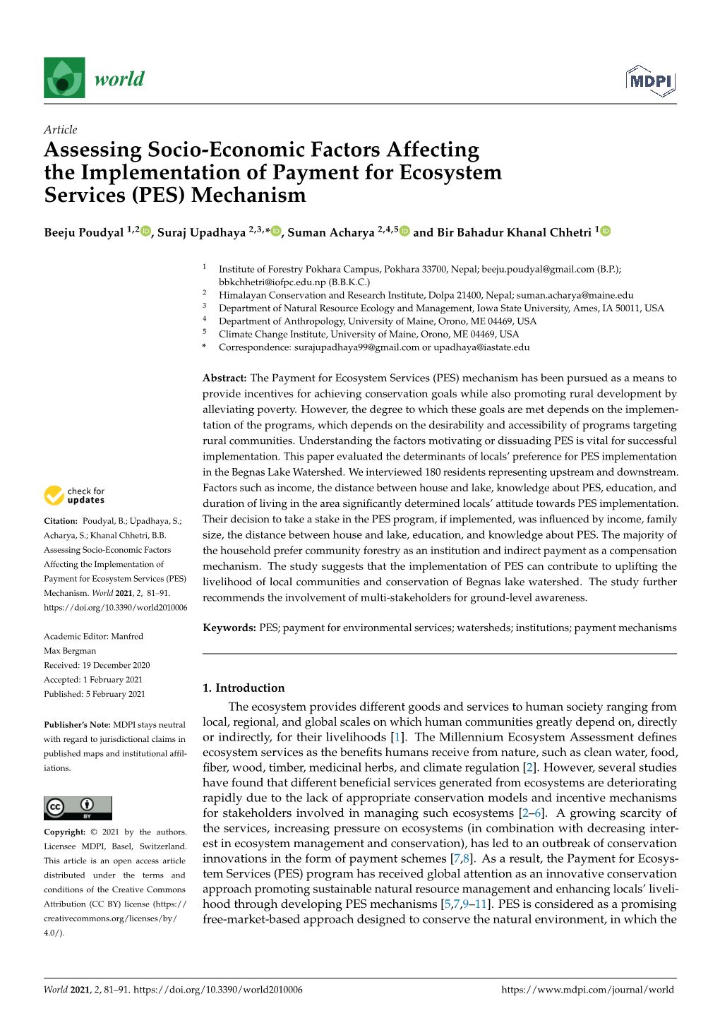 PES) Mechanism