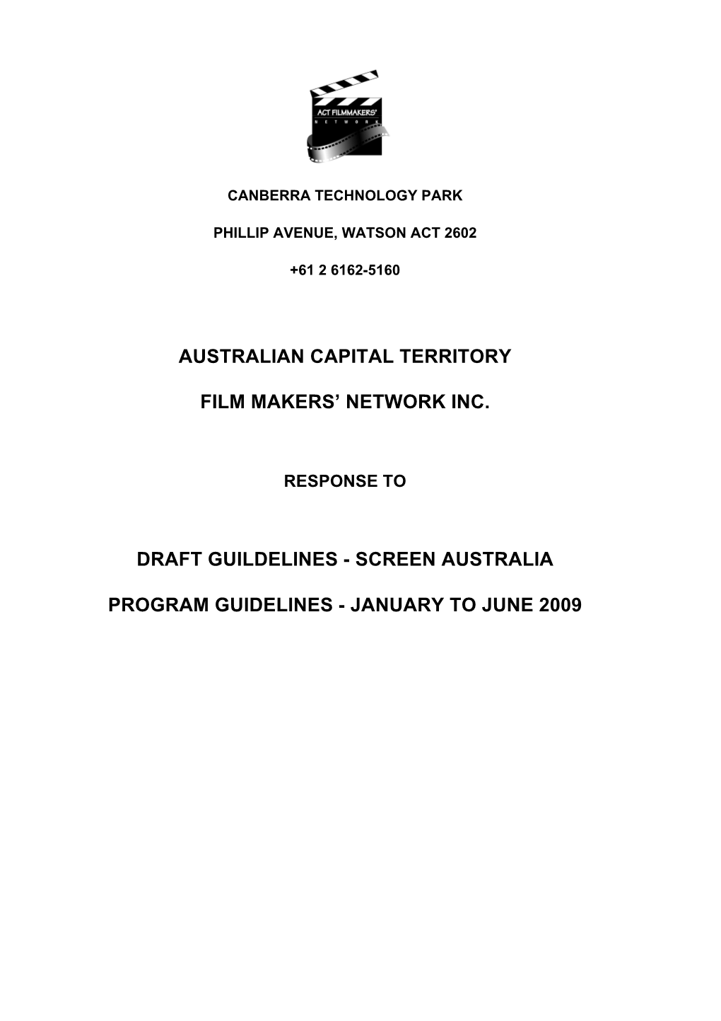 Australian Capital Territory Film Makers' Network Inc