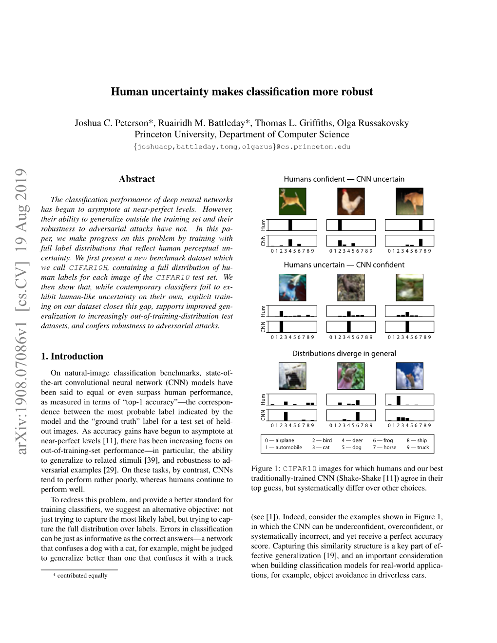 Arxiv:1908.07086V1 [Cs.CV] 19 Aug 2019 to Generalize to Related Stimuli [39], and Robustness to Ad- Versarial Examples [29]