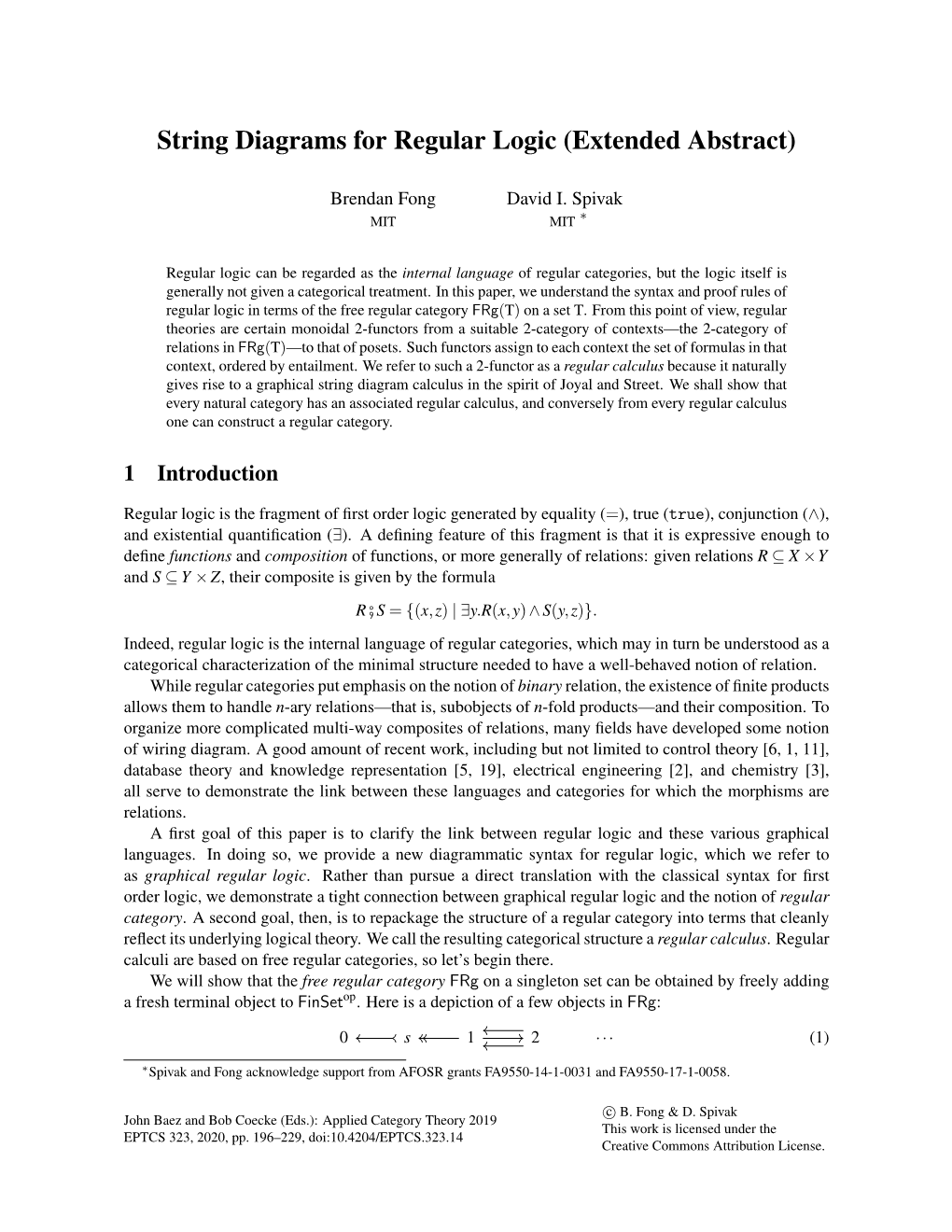 String Diagrams for Regular Logic (Extended Abstract)