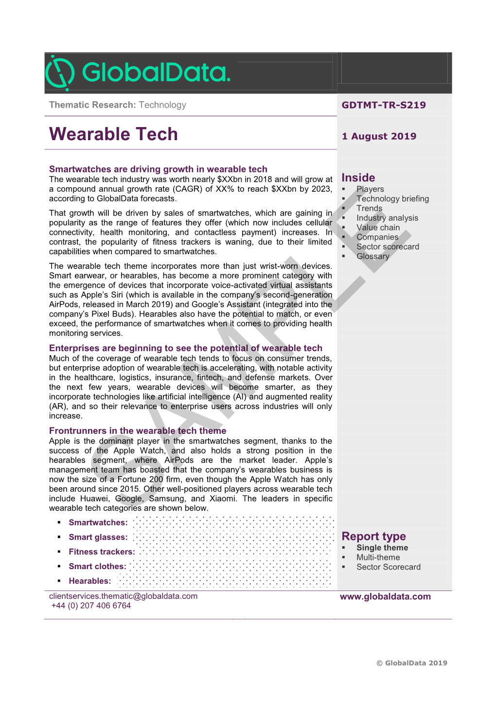 Wearable Tech 1 August 2019