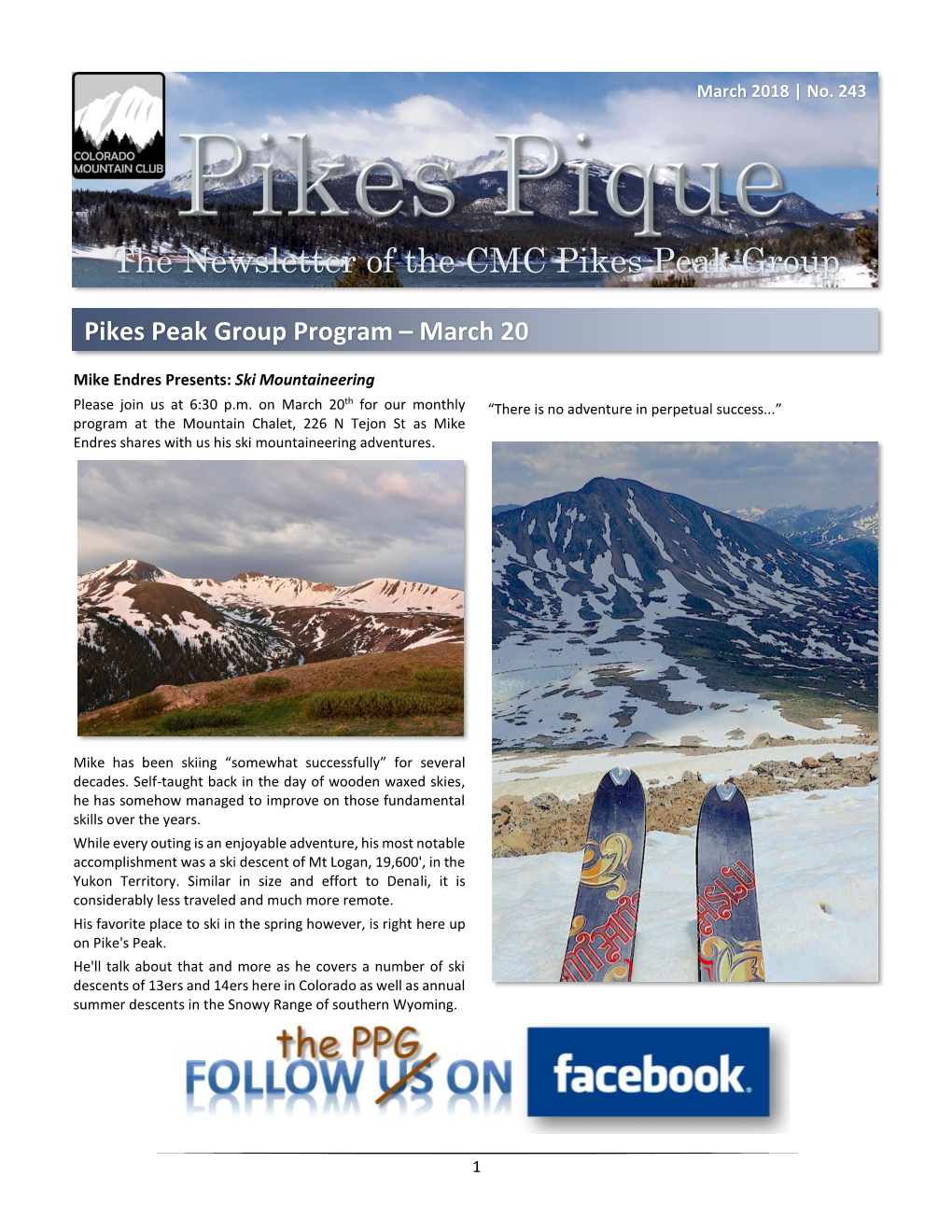 The Newsletter of the CMC Pikes Peak Group