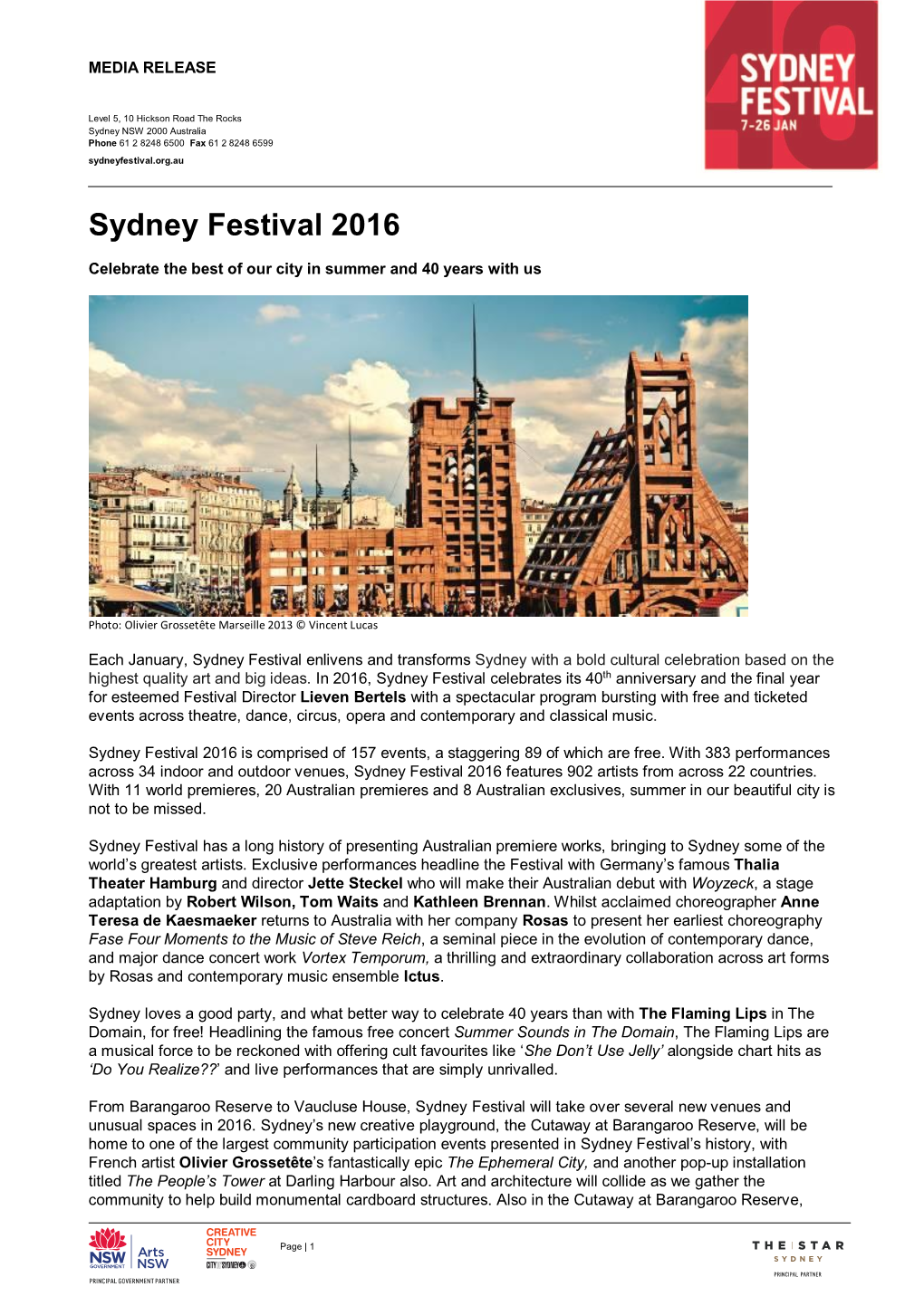 Sydney Festival 2016