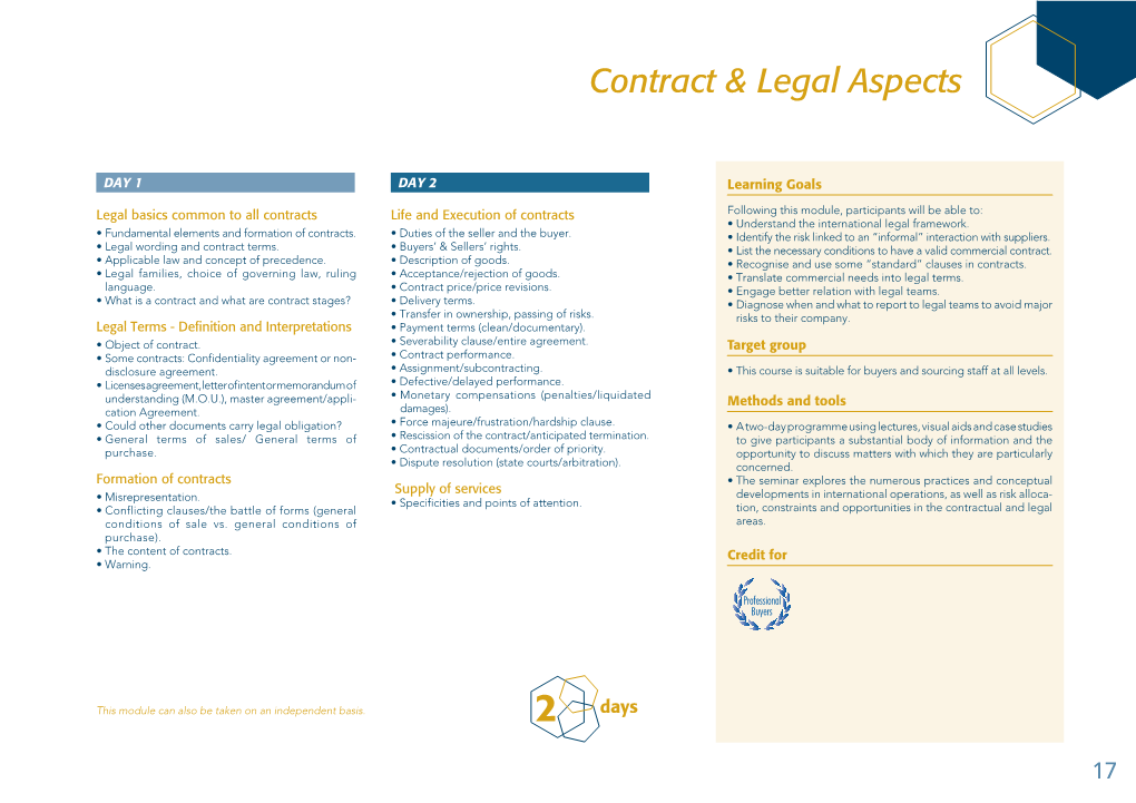 Contract & Legal Aspects