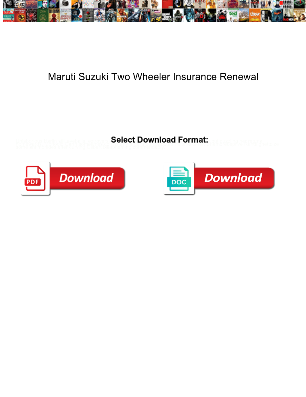 Maruti Suzuki Two Wheeler Insurance Renewal