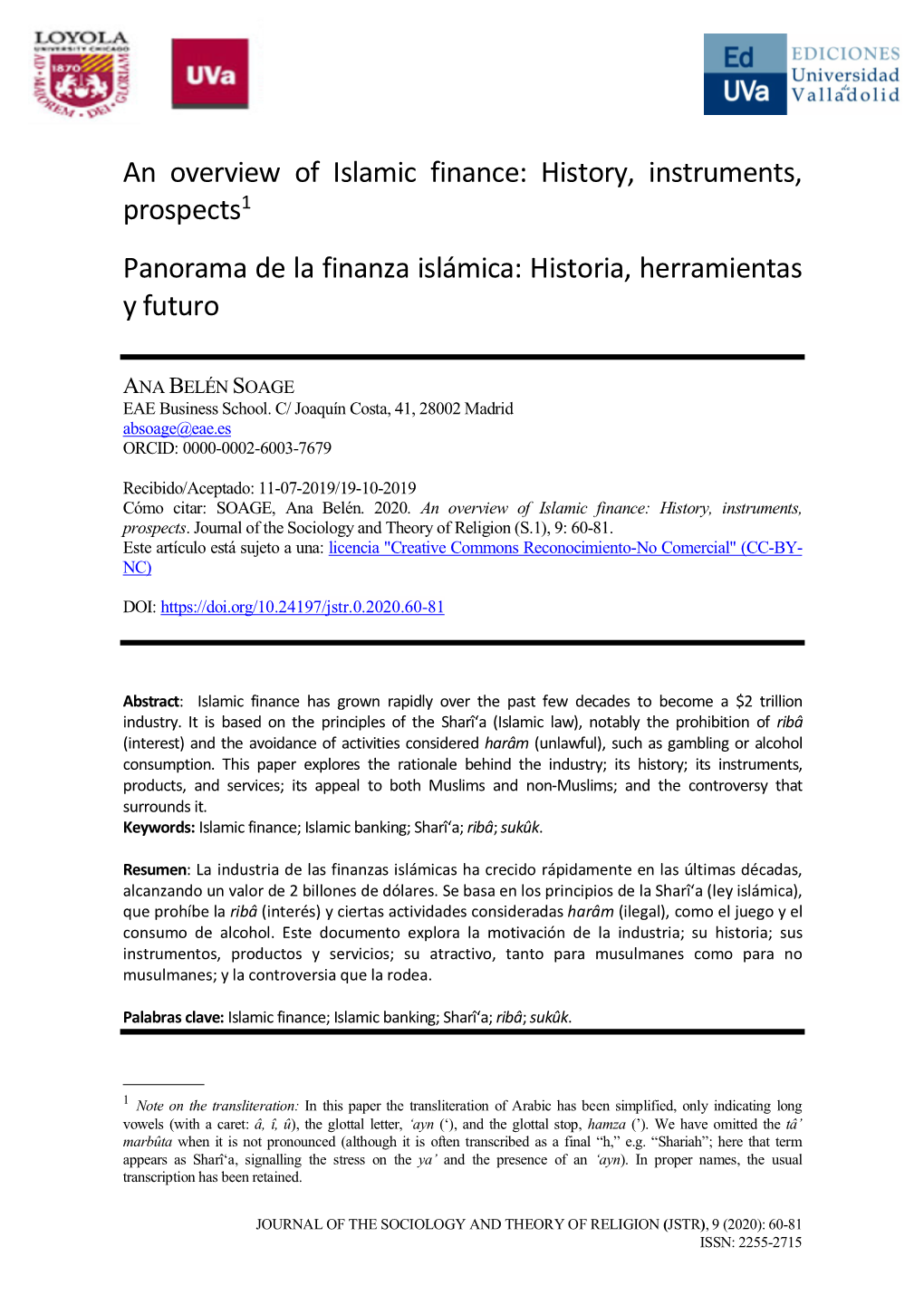 An Overview of Islamic Finance: History, Instruments, Prospects