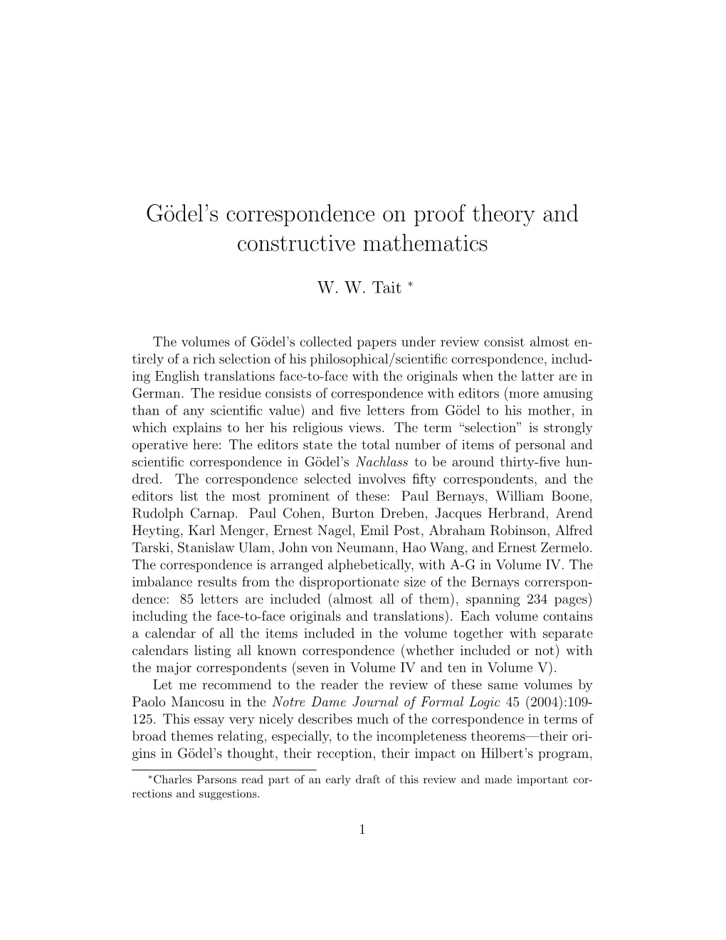 Gödel's Correspondence on Proof Theory and Constructive Mathematics