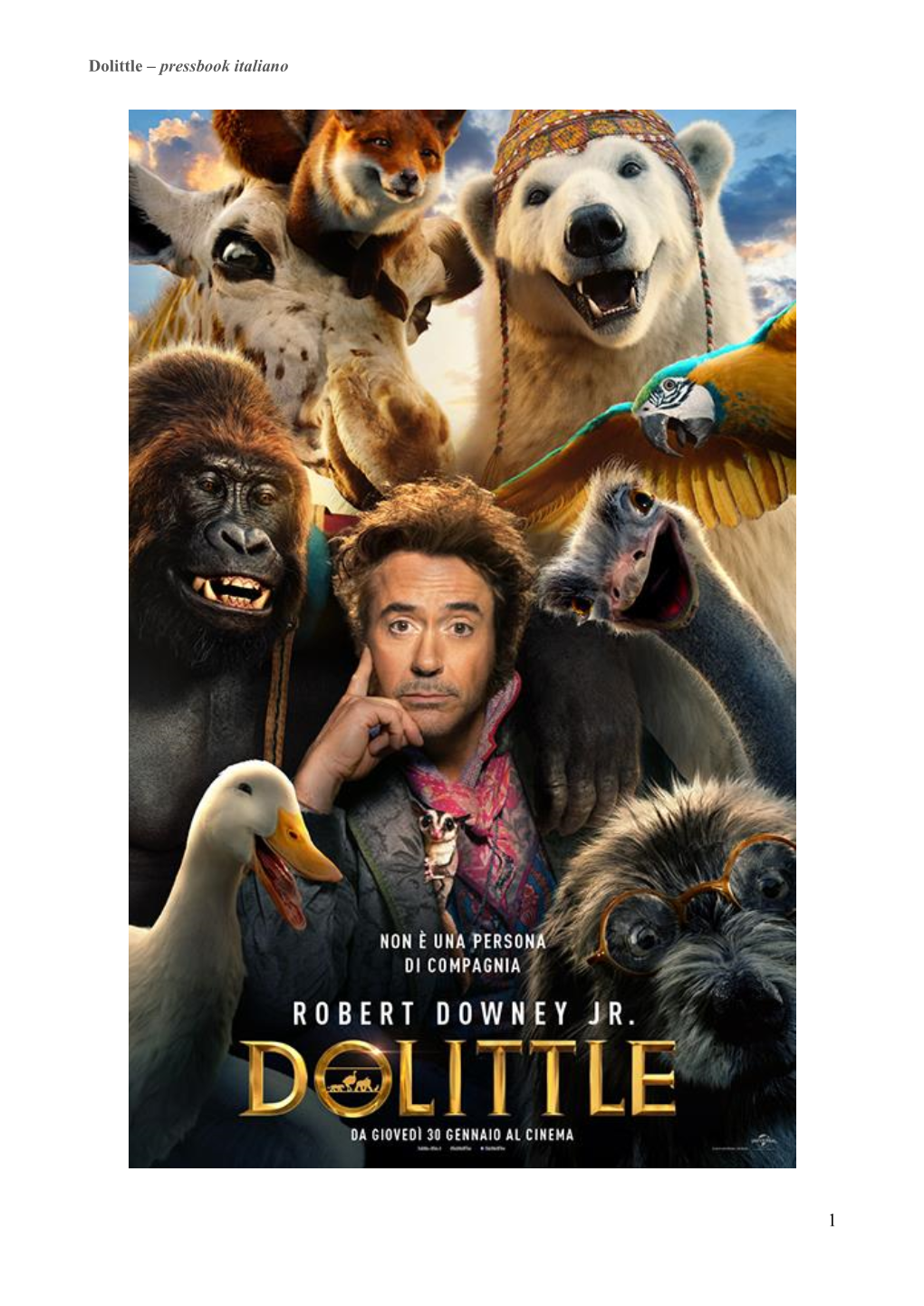 Dolittle – Pressbook Italiano