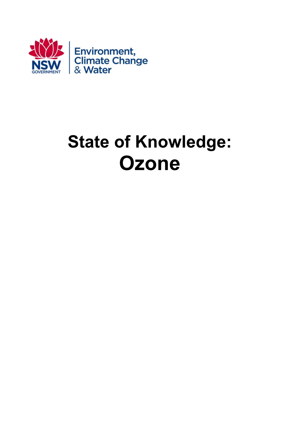 State of Knowledge: Ozone