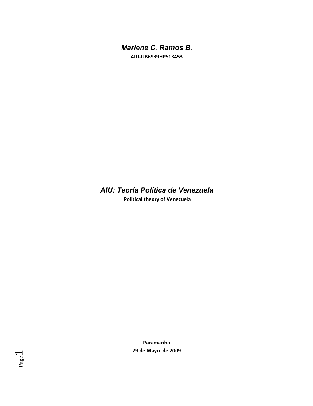 Teoría Política De Venezuela Political Theory of Venezuela