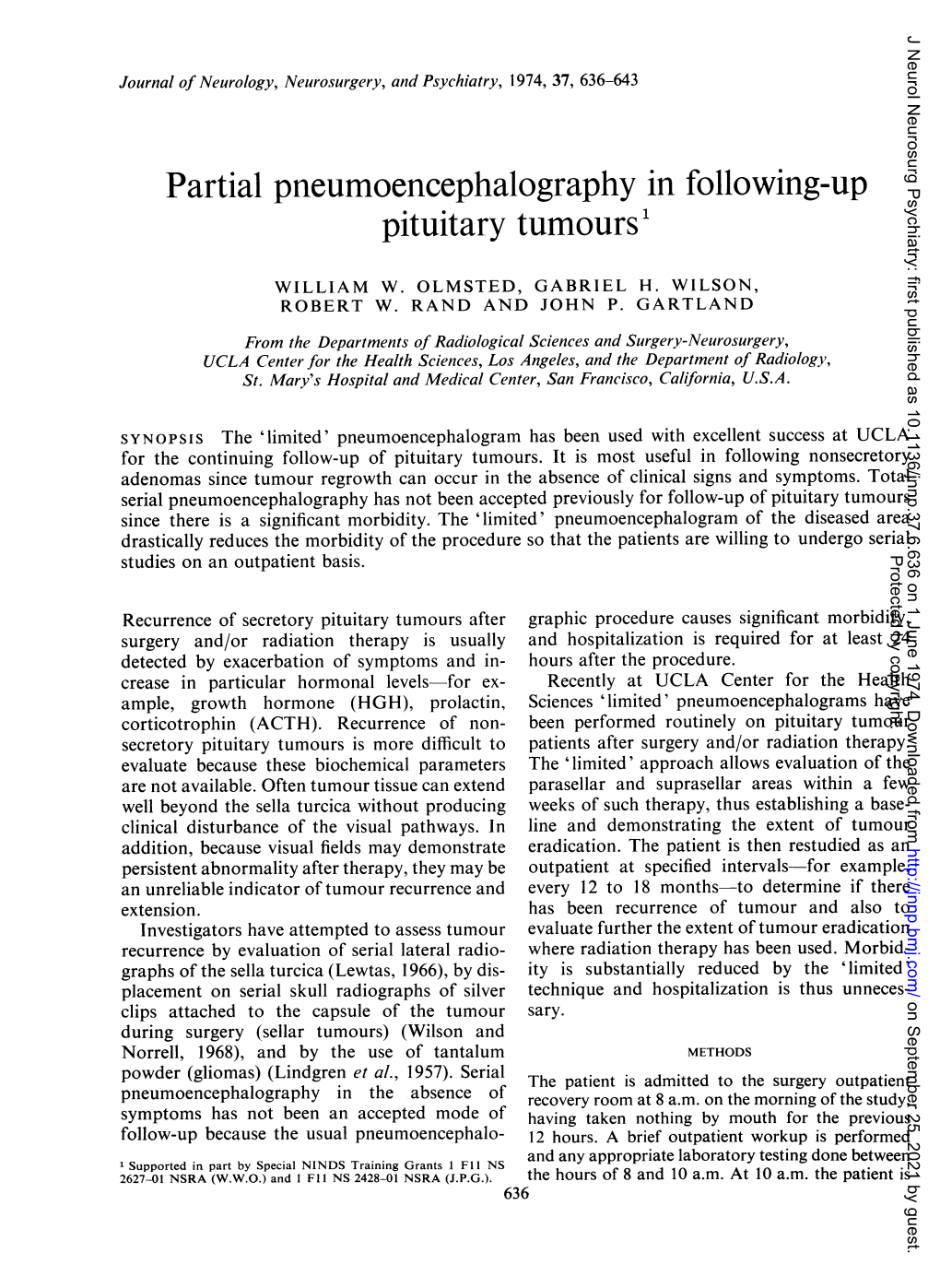 Partial Pneumoencephalography in Following-Up Pituitary Tumours1