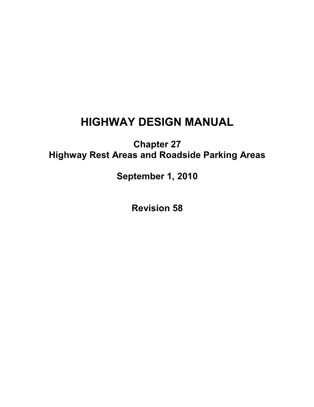 Chapter 27 of the Highway Design Manual