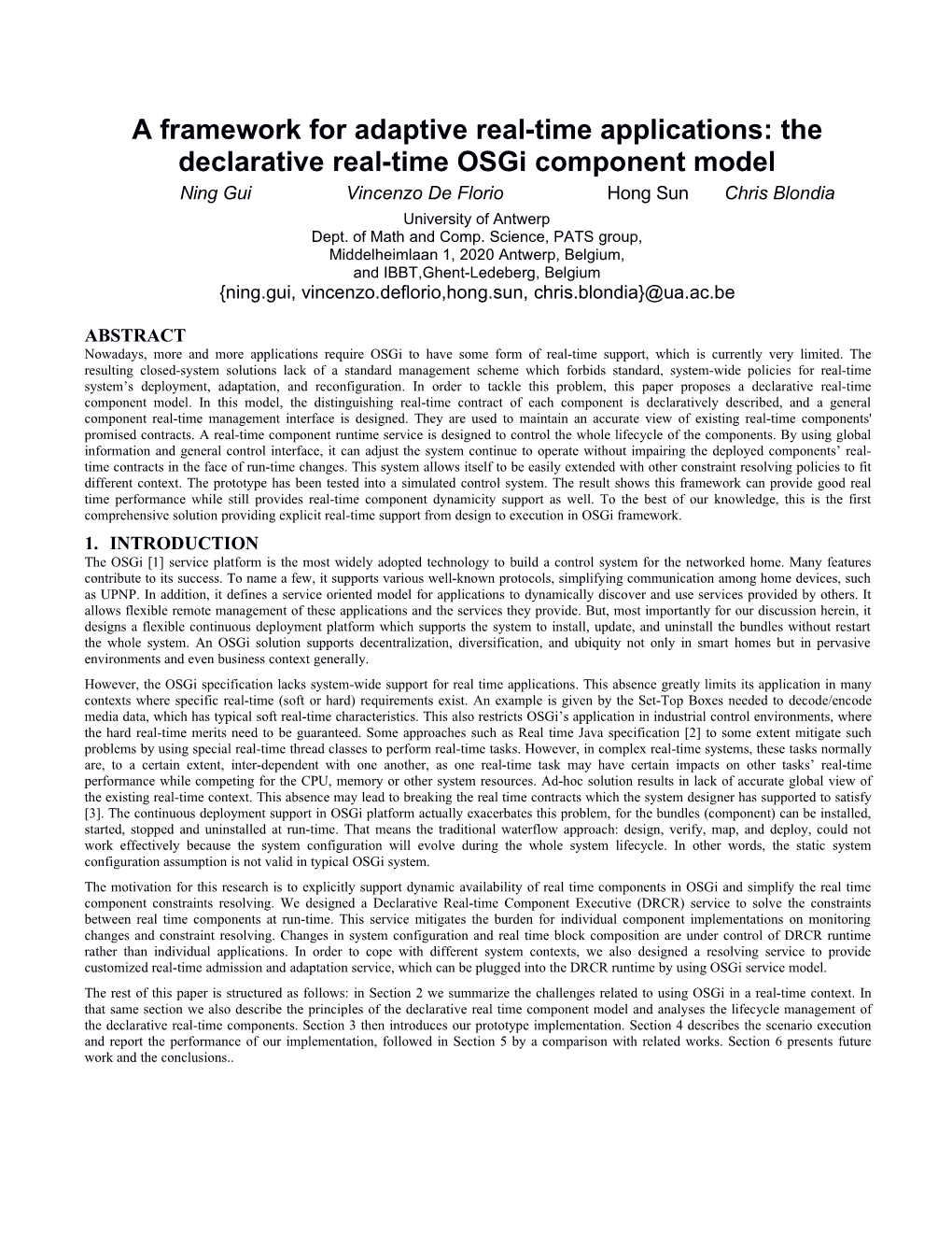 A Framework for Adaptive Real-Time Applications: the Declarative Real